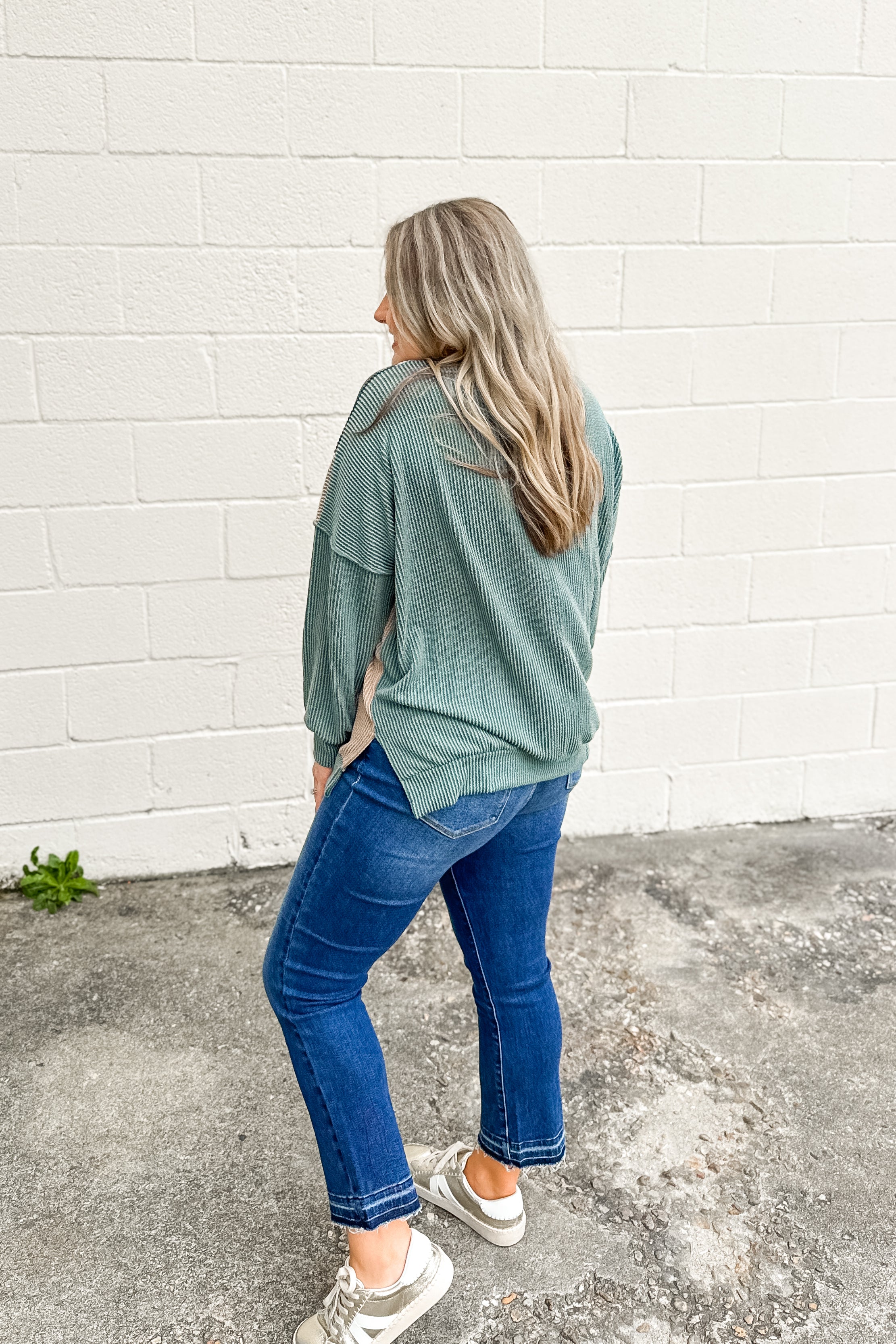 Harvest Blooms Ribbed Pullover Top