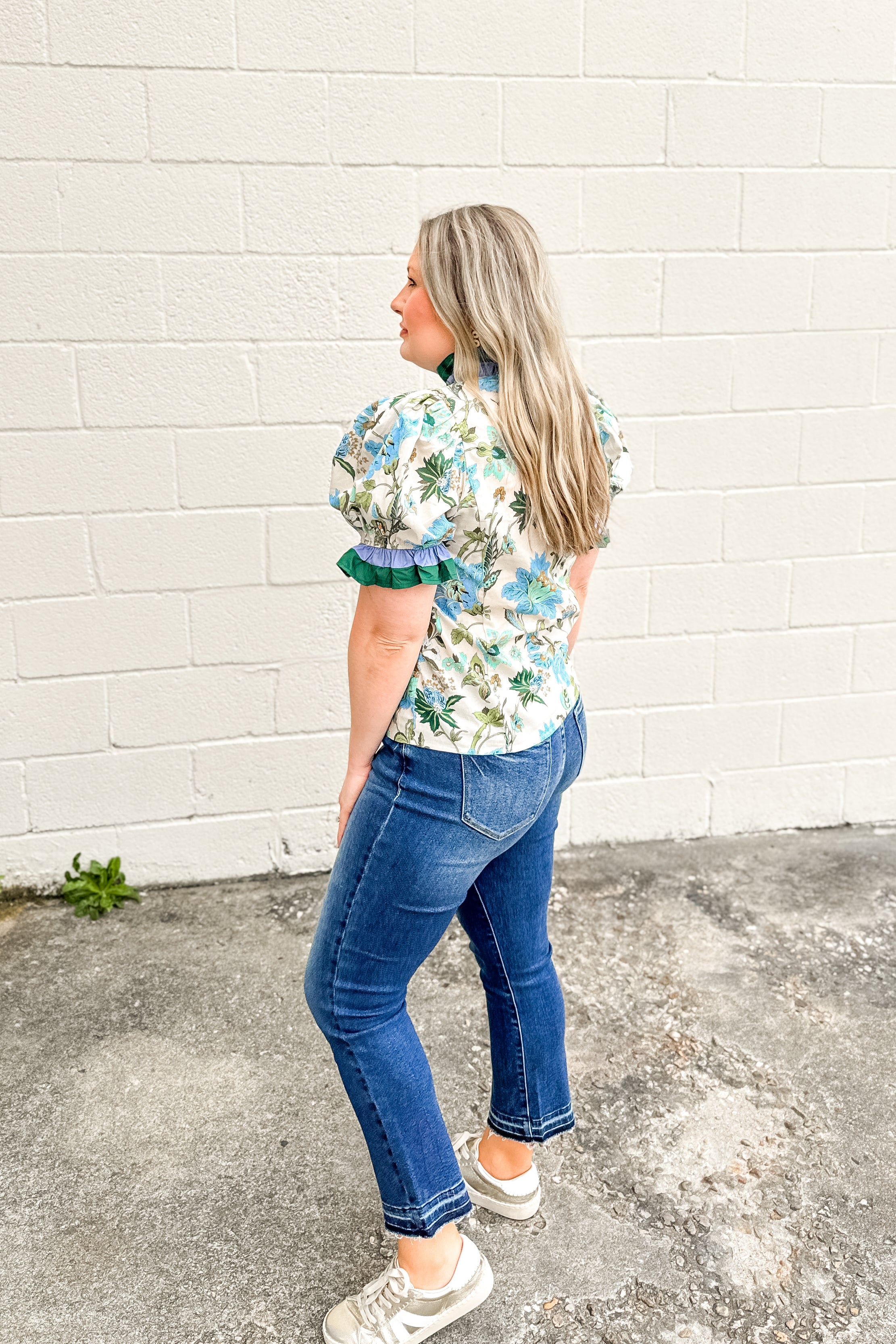 Blue Meadow Floral Top