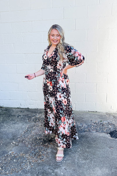 Endless Attention Floral Spotted Maxi Dress