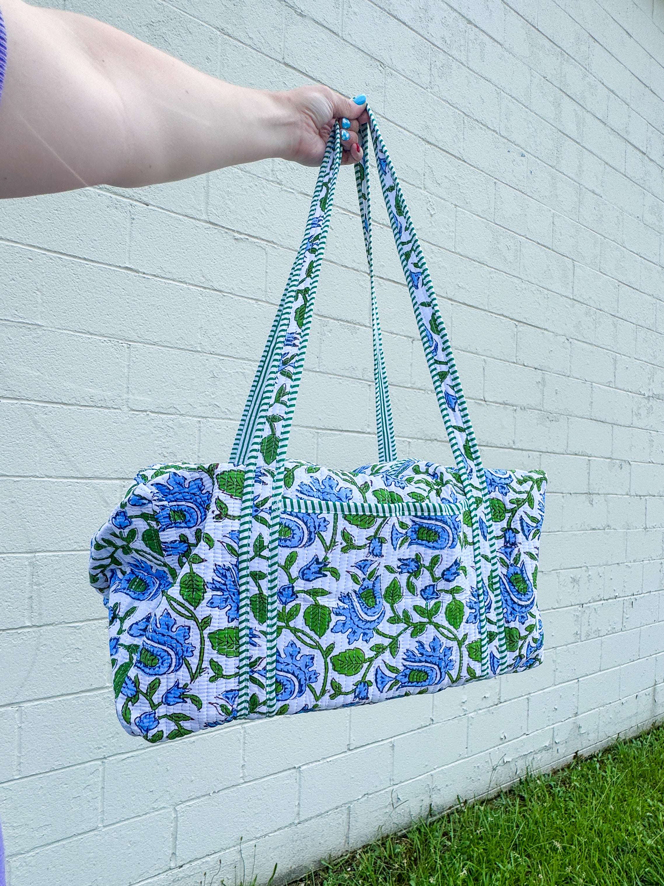 RESTOCK | Stormy Blue Floral Print Duffle Bag