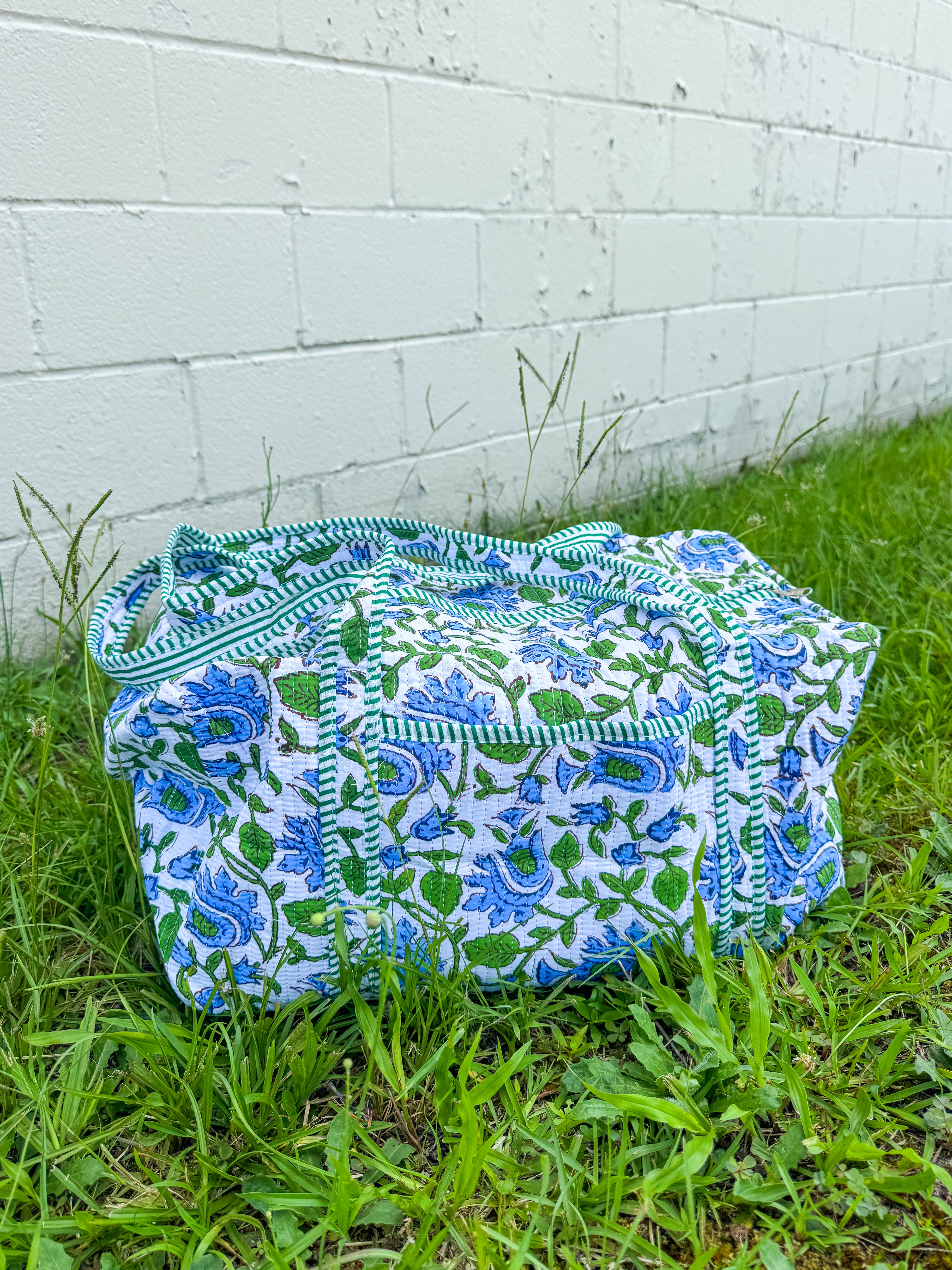 RESTOCK | Stormy Blue Floral Print Duffle Bag