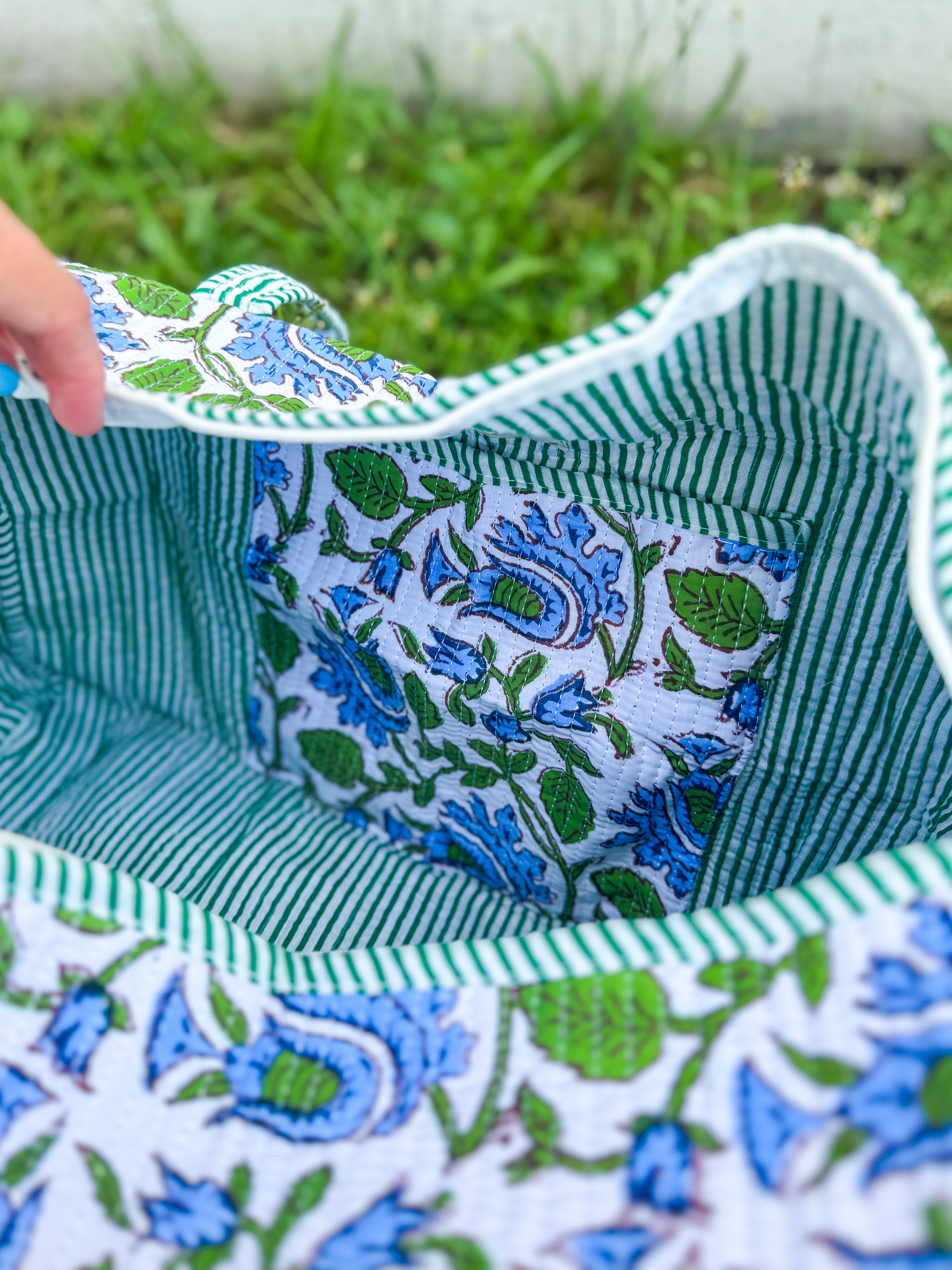 RESTOCK | Stormy Blue Floral Print Duffle Bag