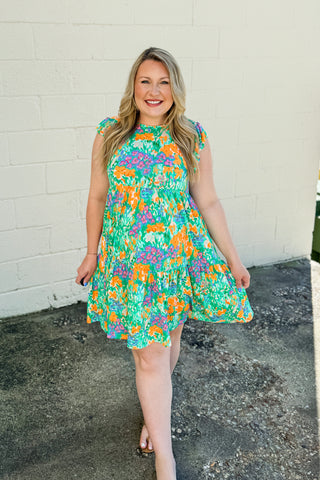 The Colors of Summer Floral Tiered Dress