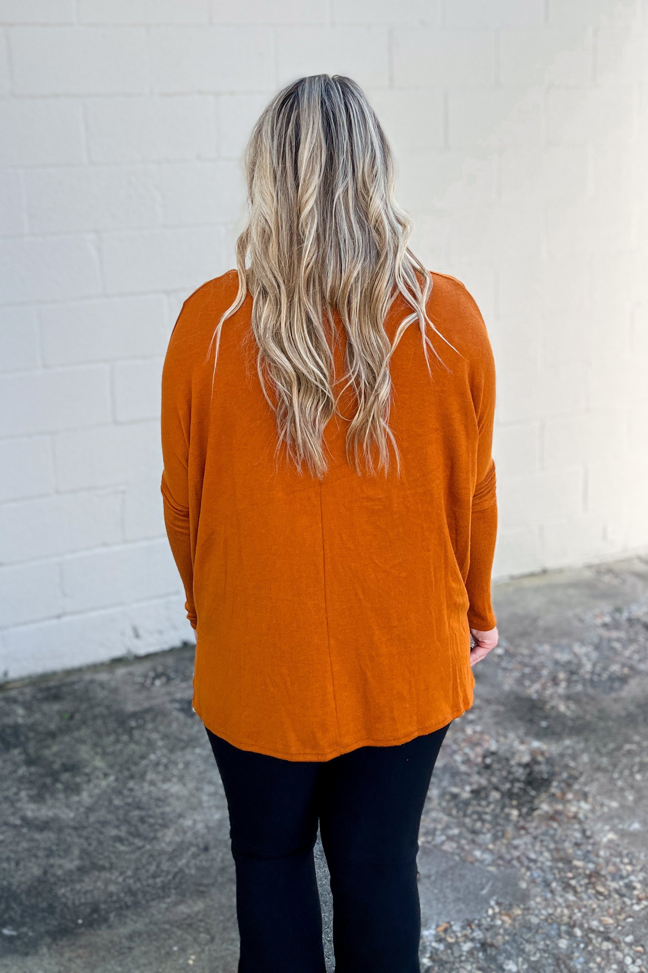 My Treat Tunic Pocket Top, Rust