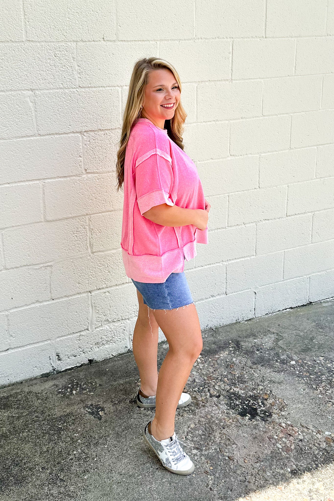 Staying Comfy Top, Fuchsia