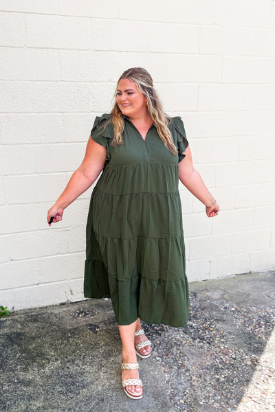 The Less You Know Midi Dress, Olive