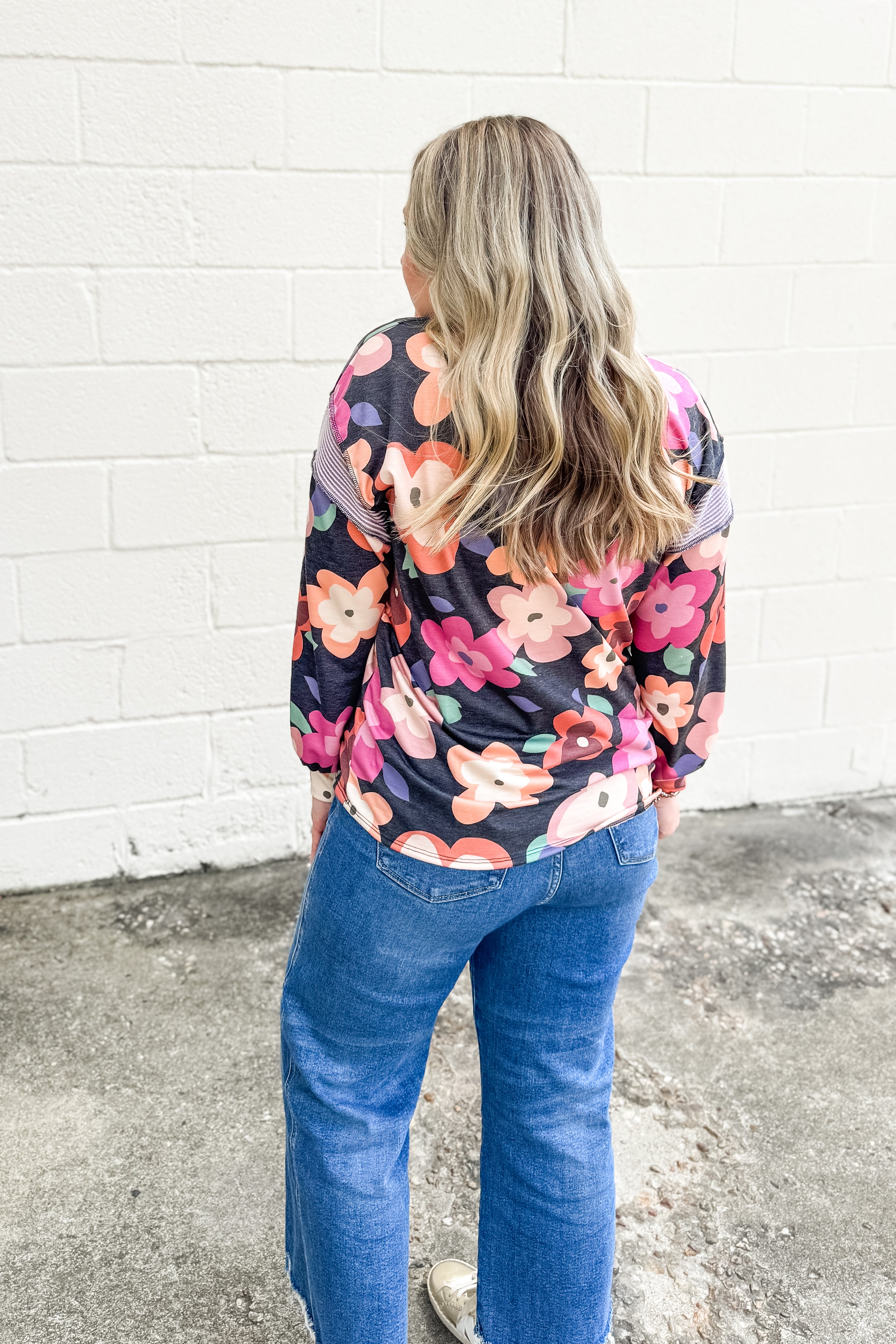 Midnight Garden Floral Pullover Top
