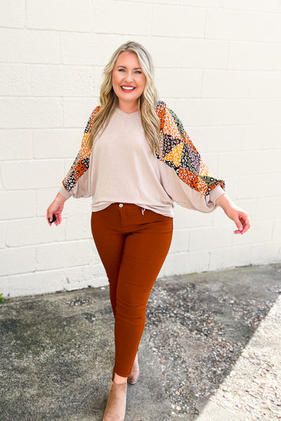 RESTOCK | Cozy Creation Leopard Mix Sleeve Top