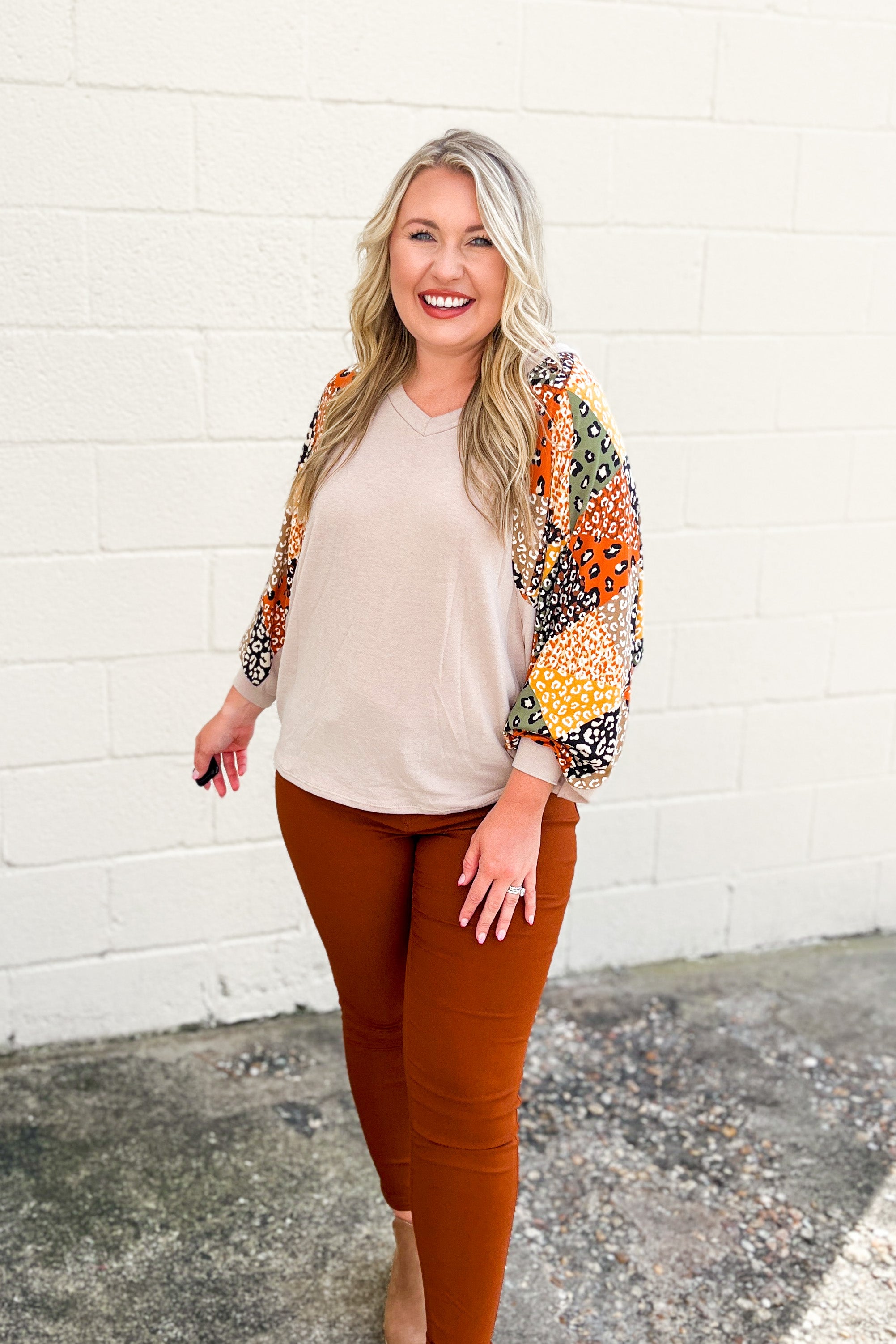 RESTOCK | Cozy Creation Leopard Mix Sleeve Top