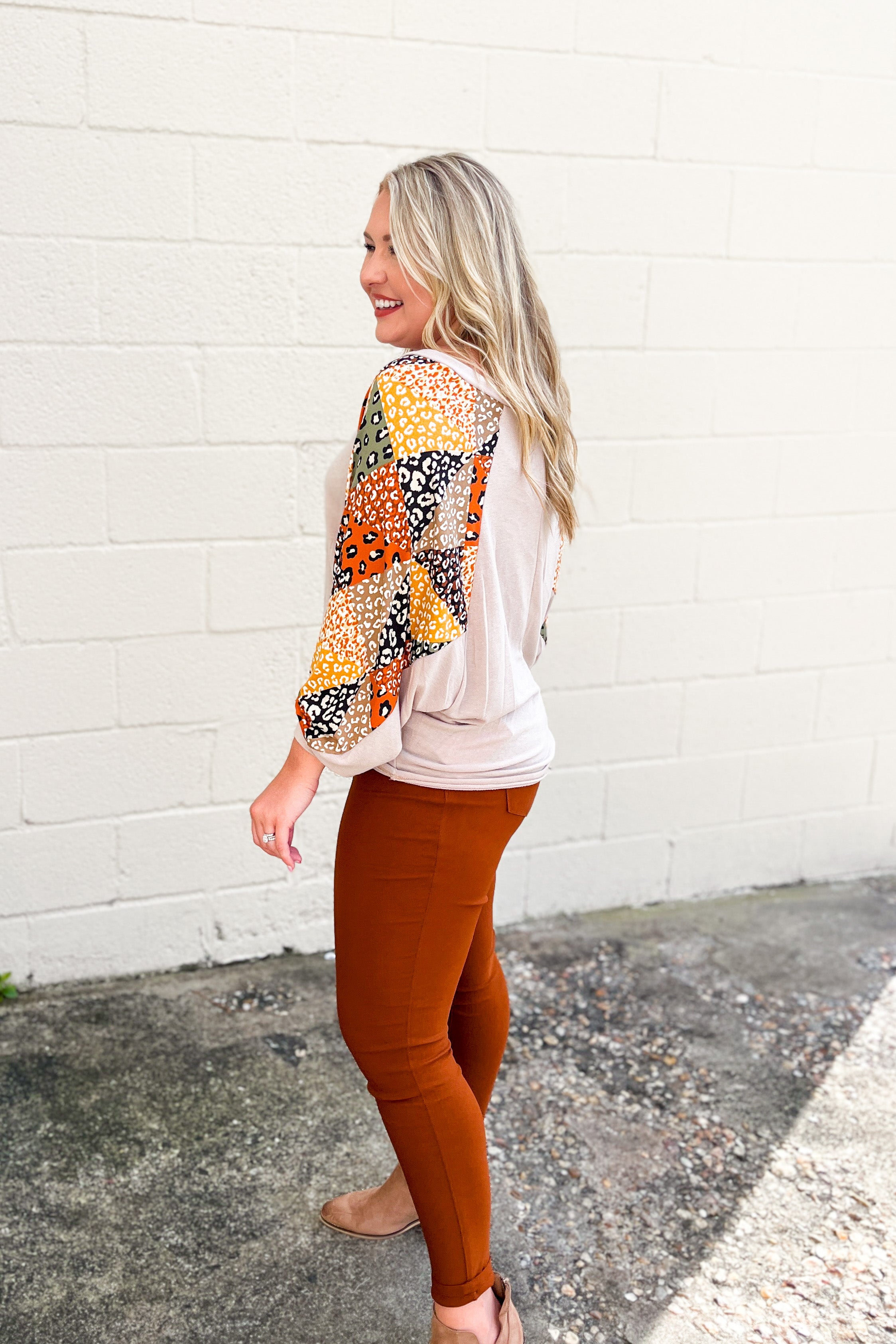 RESTOCK | Cozy Creation Leopard Mix Sleeve Top