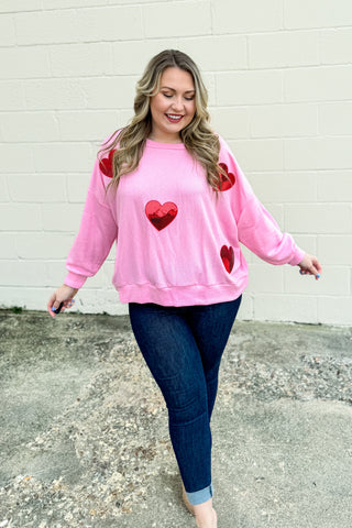 Heart Eyes For You Pullover, Pink