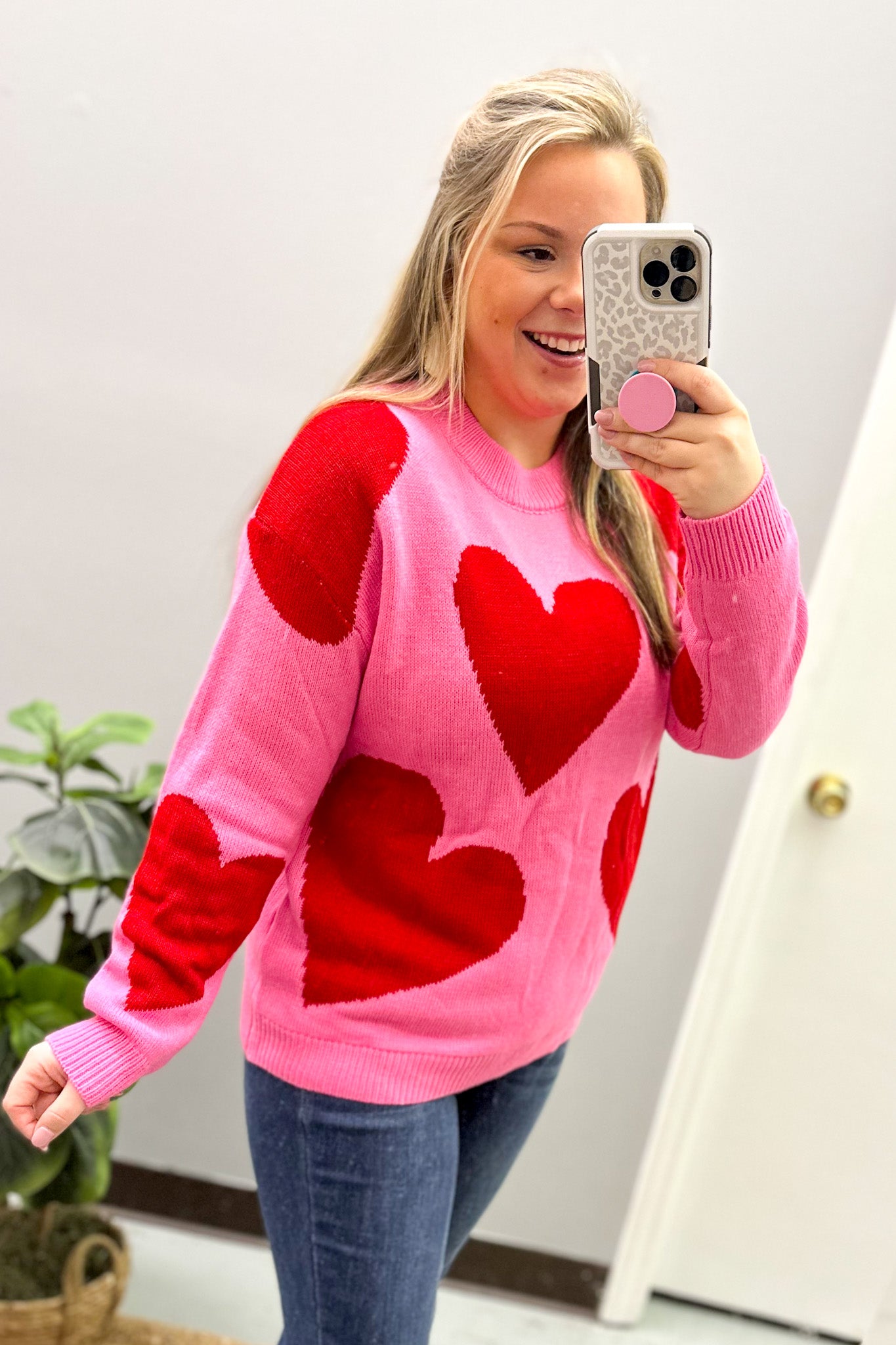 Cupids Lover Pink & Red Heart Sweater