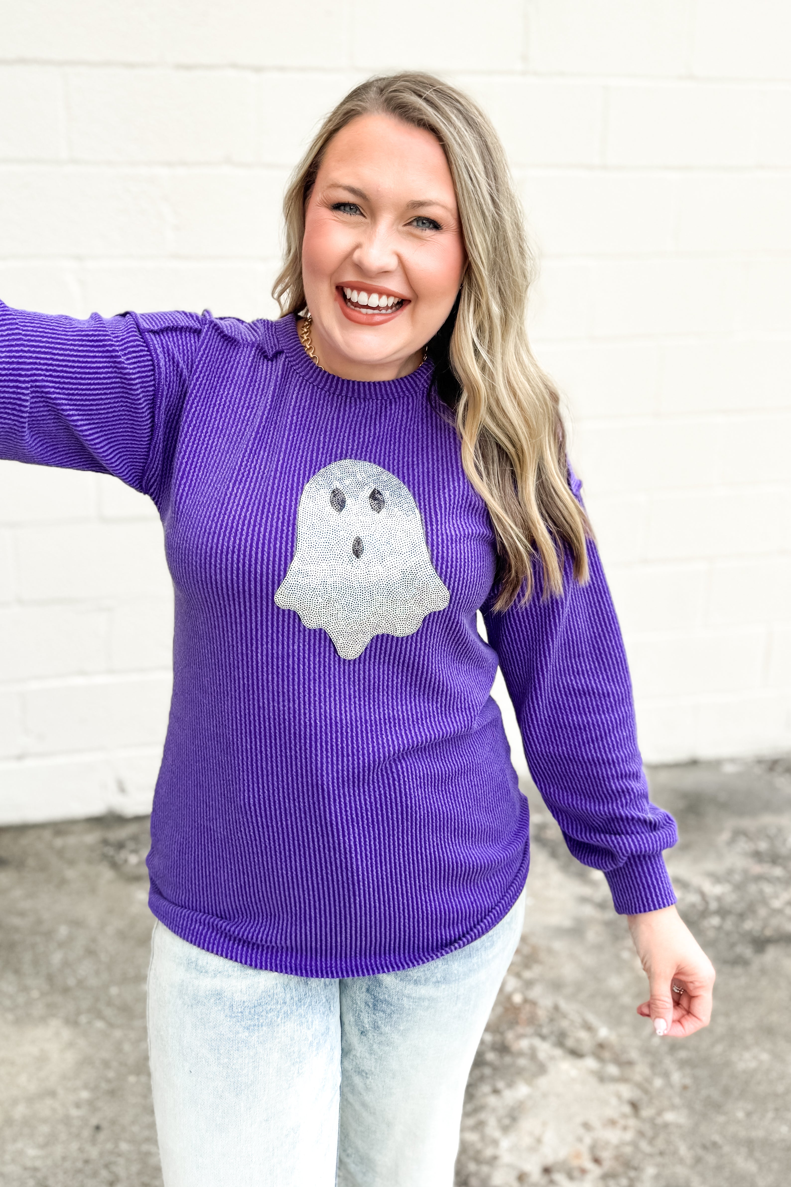 Spooky & Sparkly Ghost Top