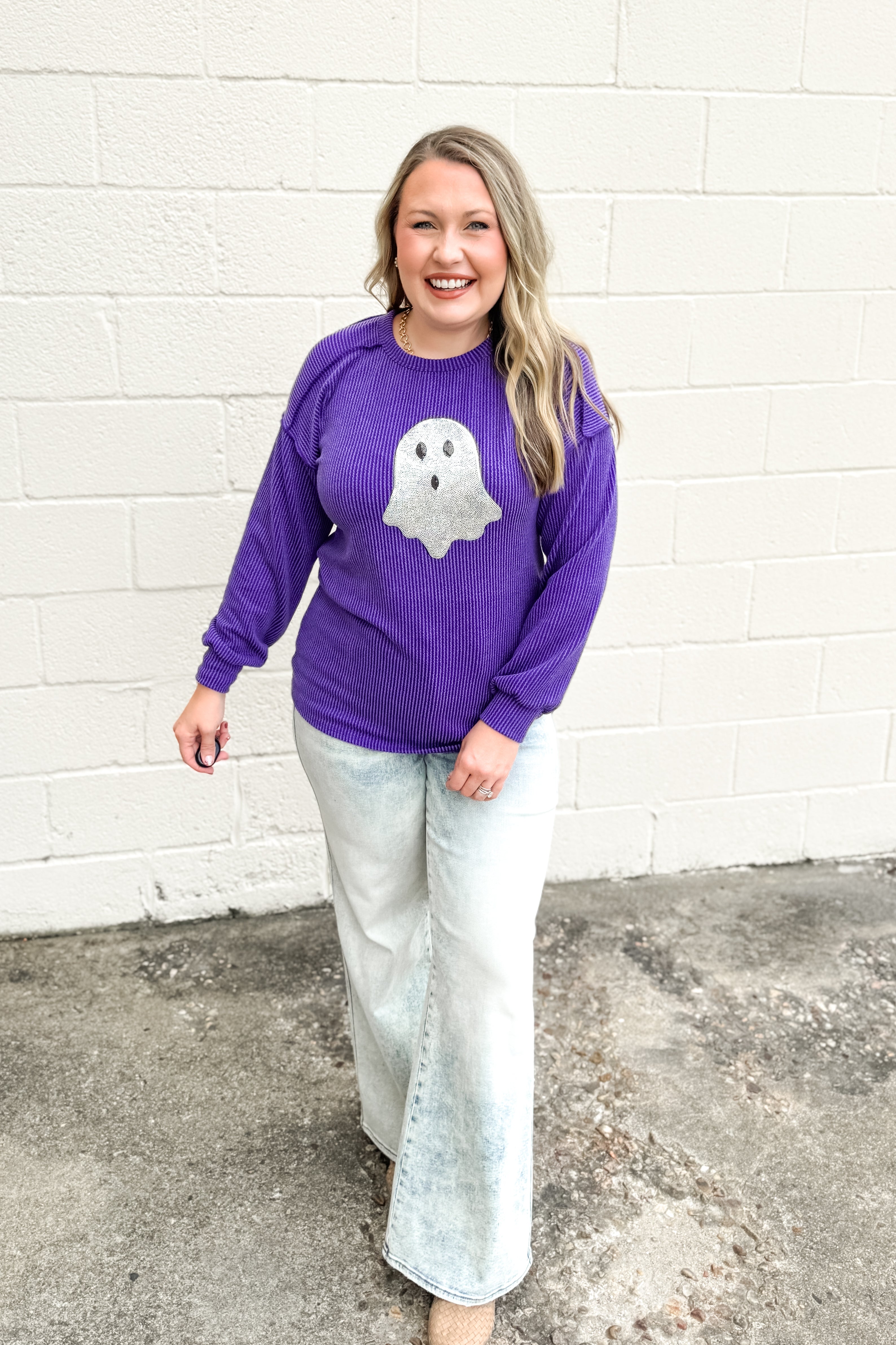 Spooky & Sparkly Ghost Top