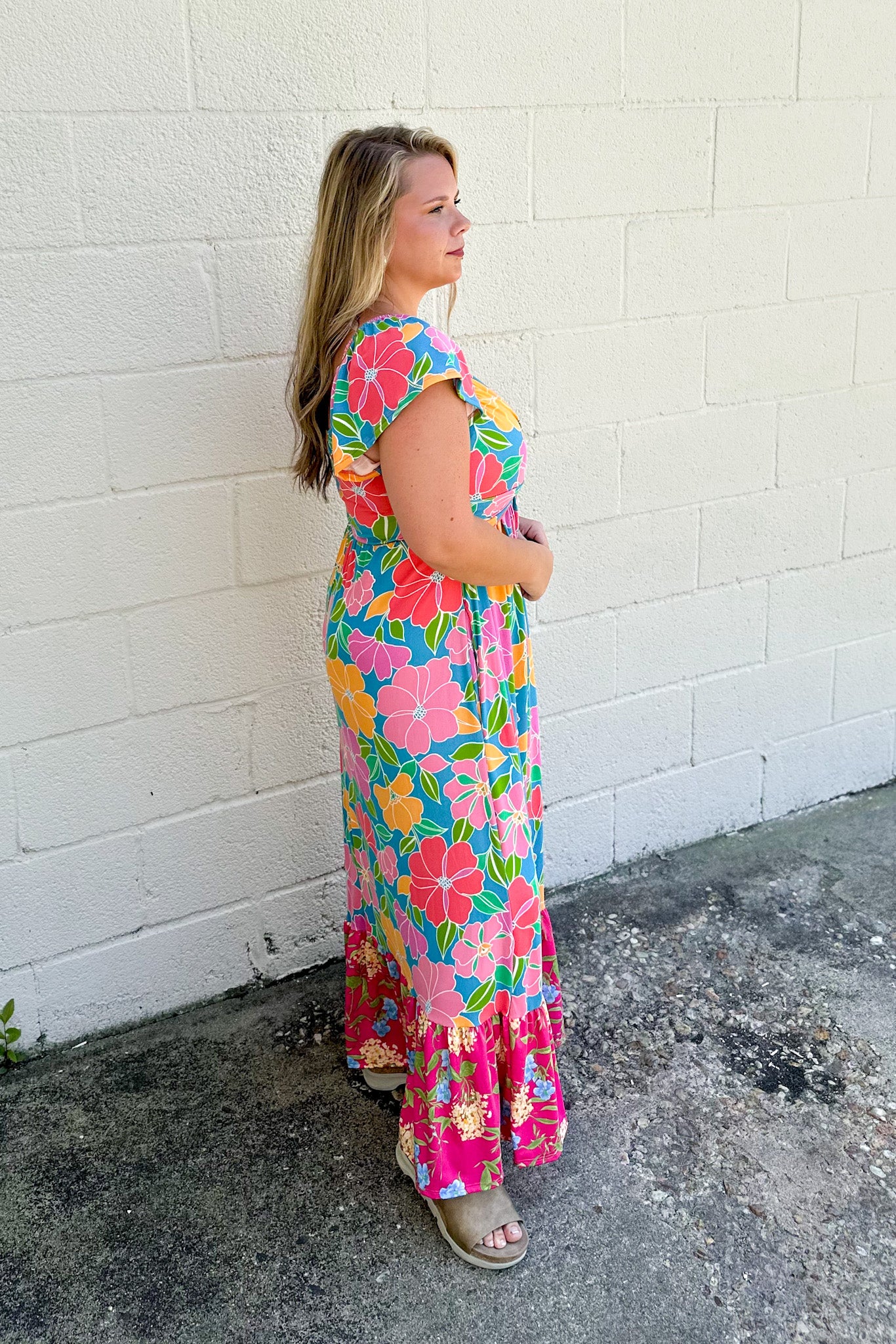 Vibrant Blooms Floral Maxi Dress