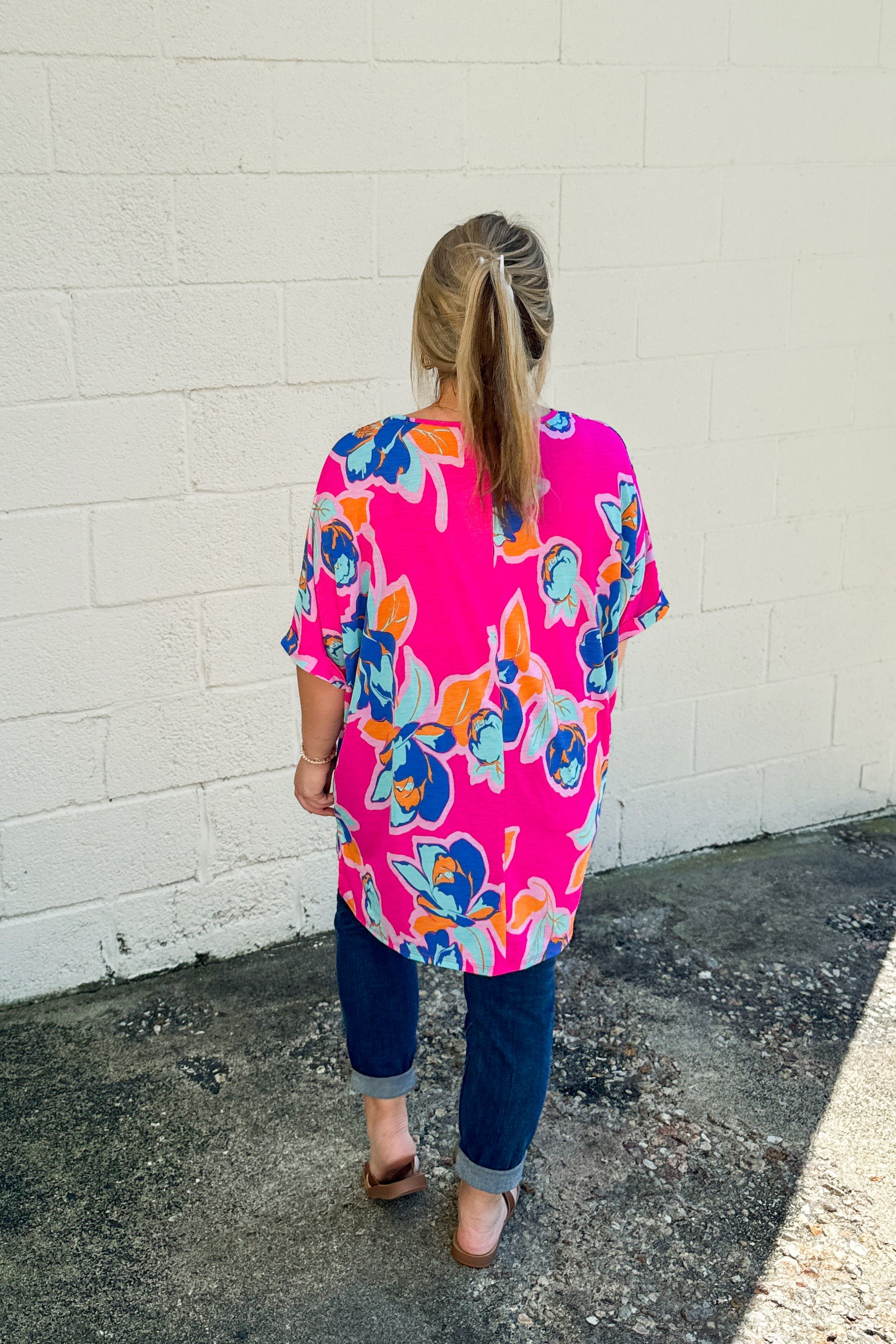 Bright and Bold Floral Oversized Top