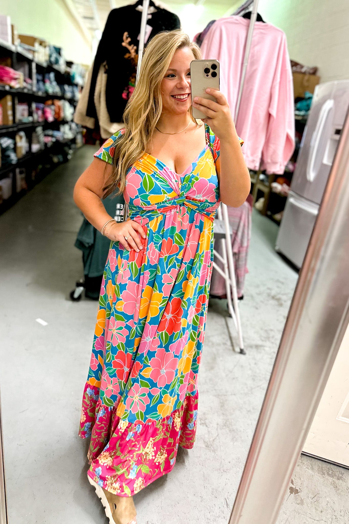 Vibrant Blooms Floral Maxi Dress