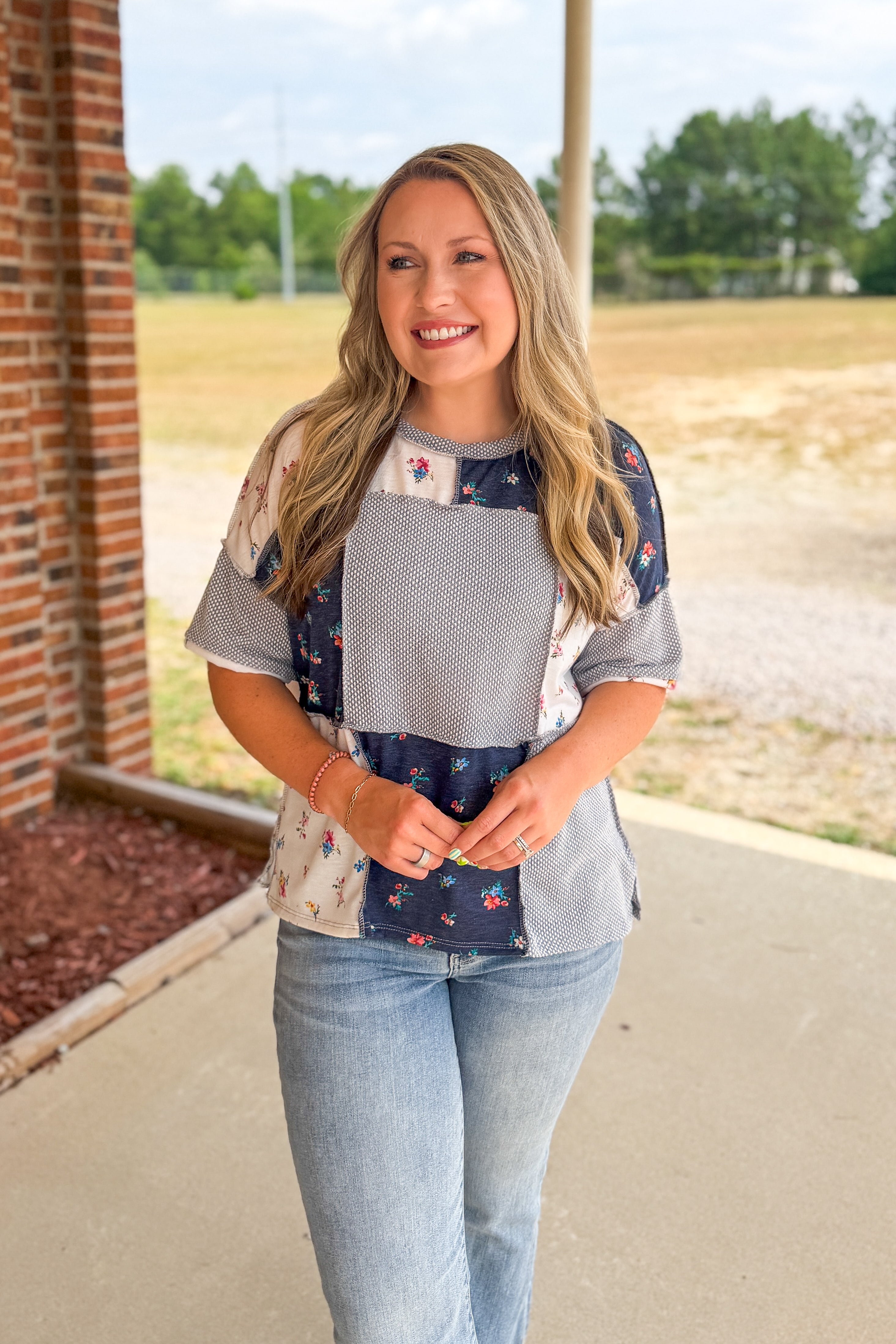 Midnight Garden Patchwork Top