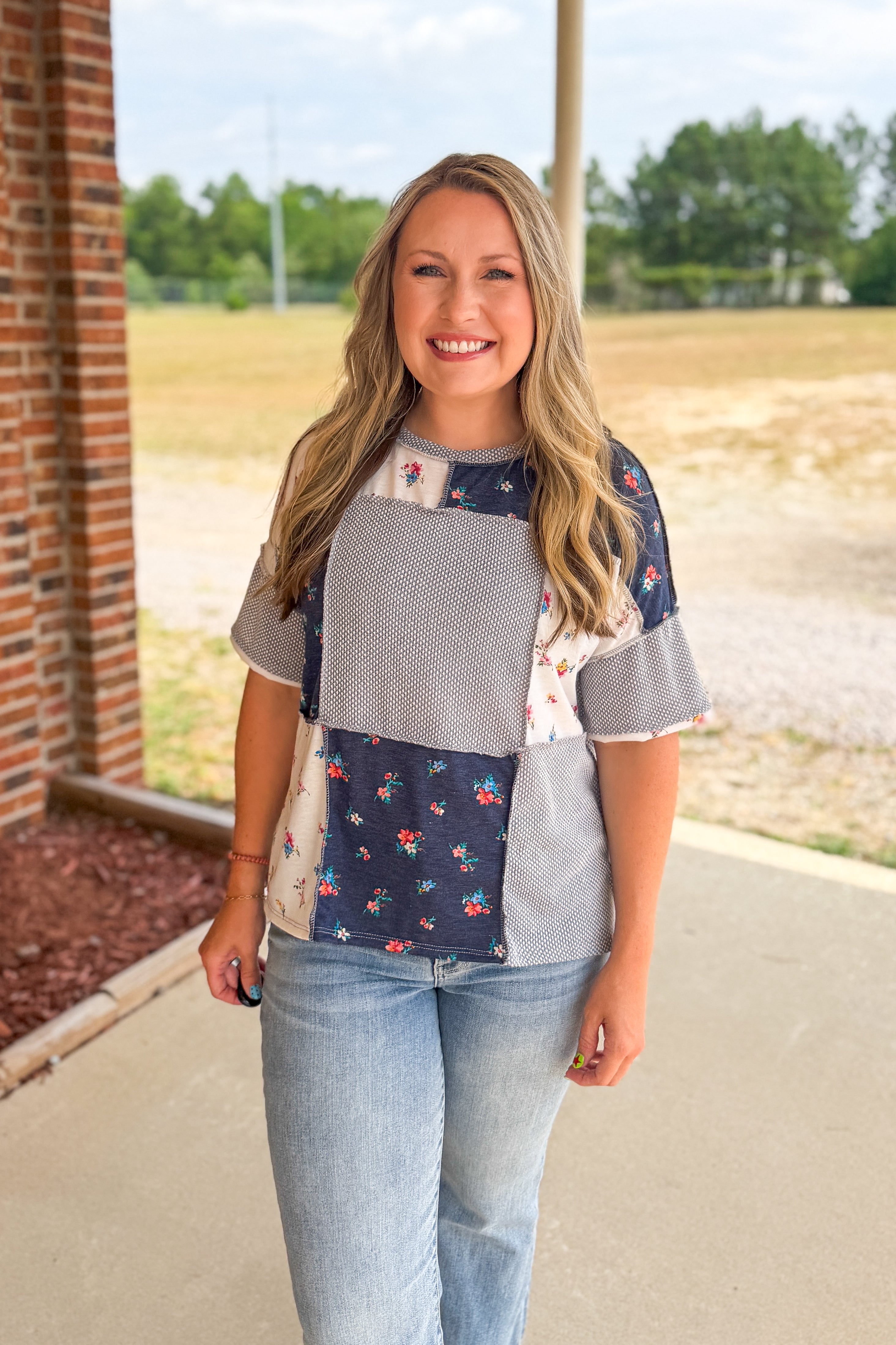 Midnight Garden Patchwork Top