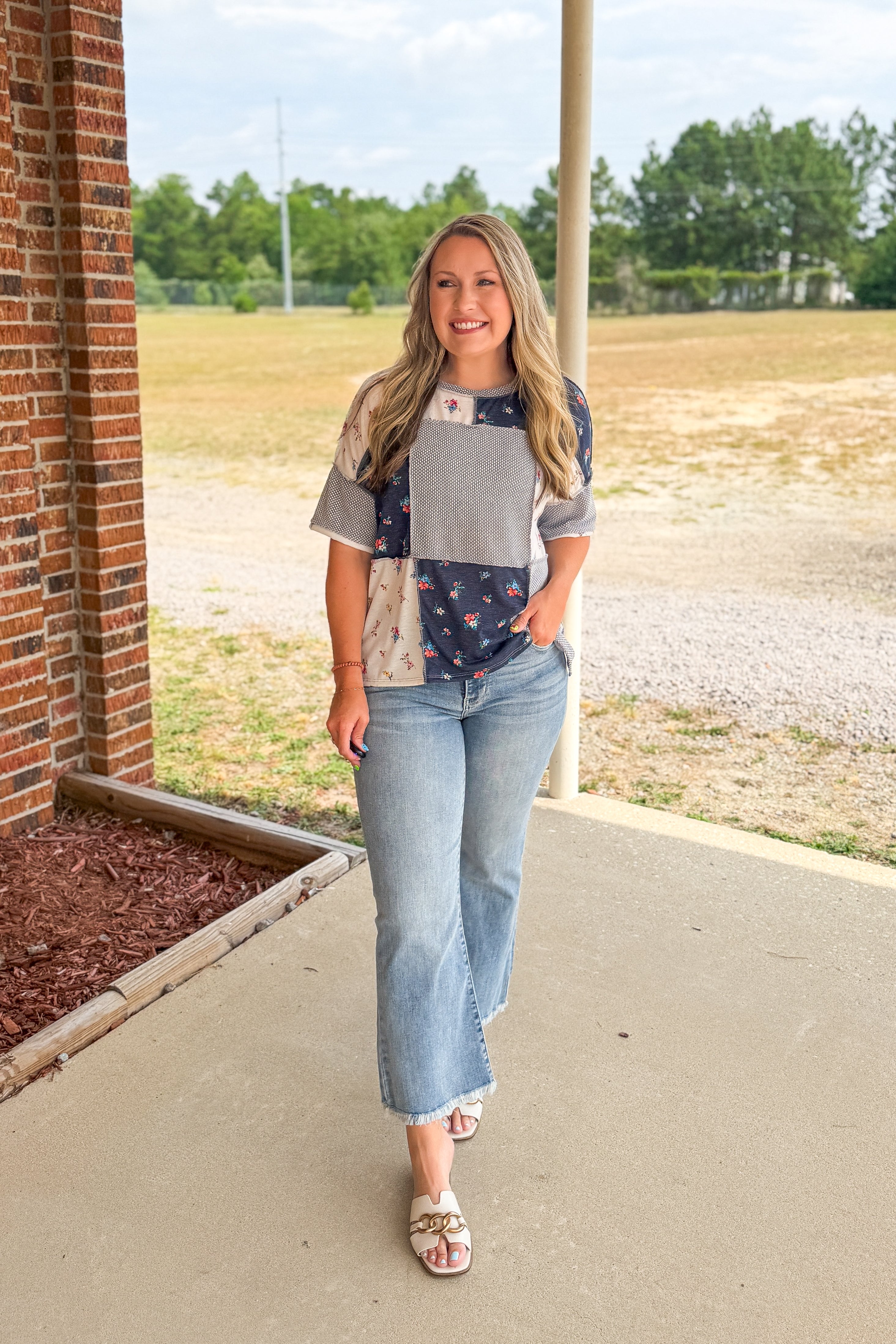 Midnight Garden Patchwork Top