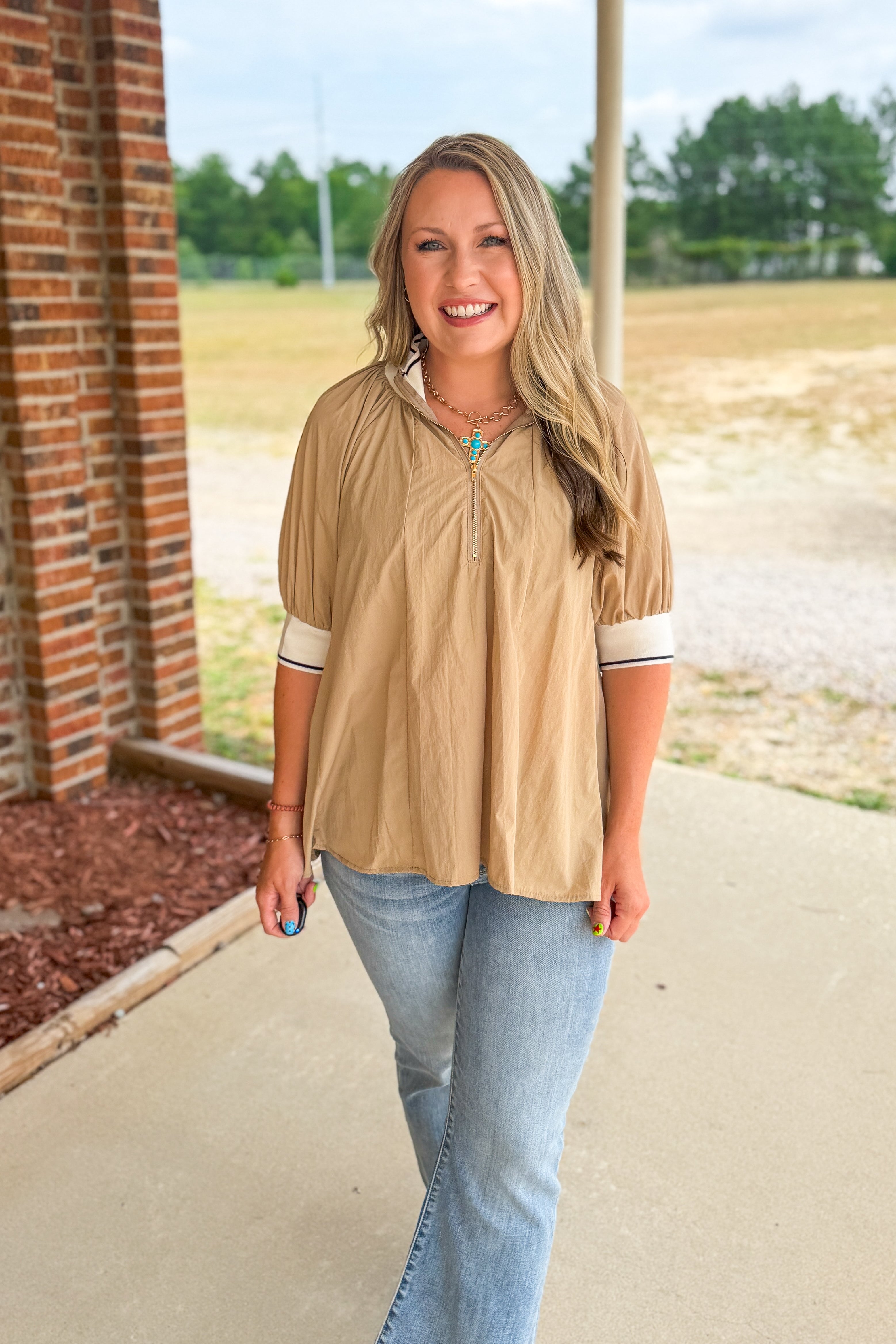 The Hampton Quarter Zip Top