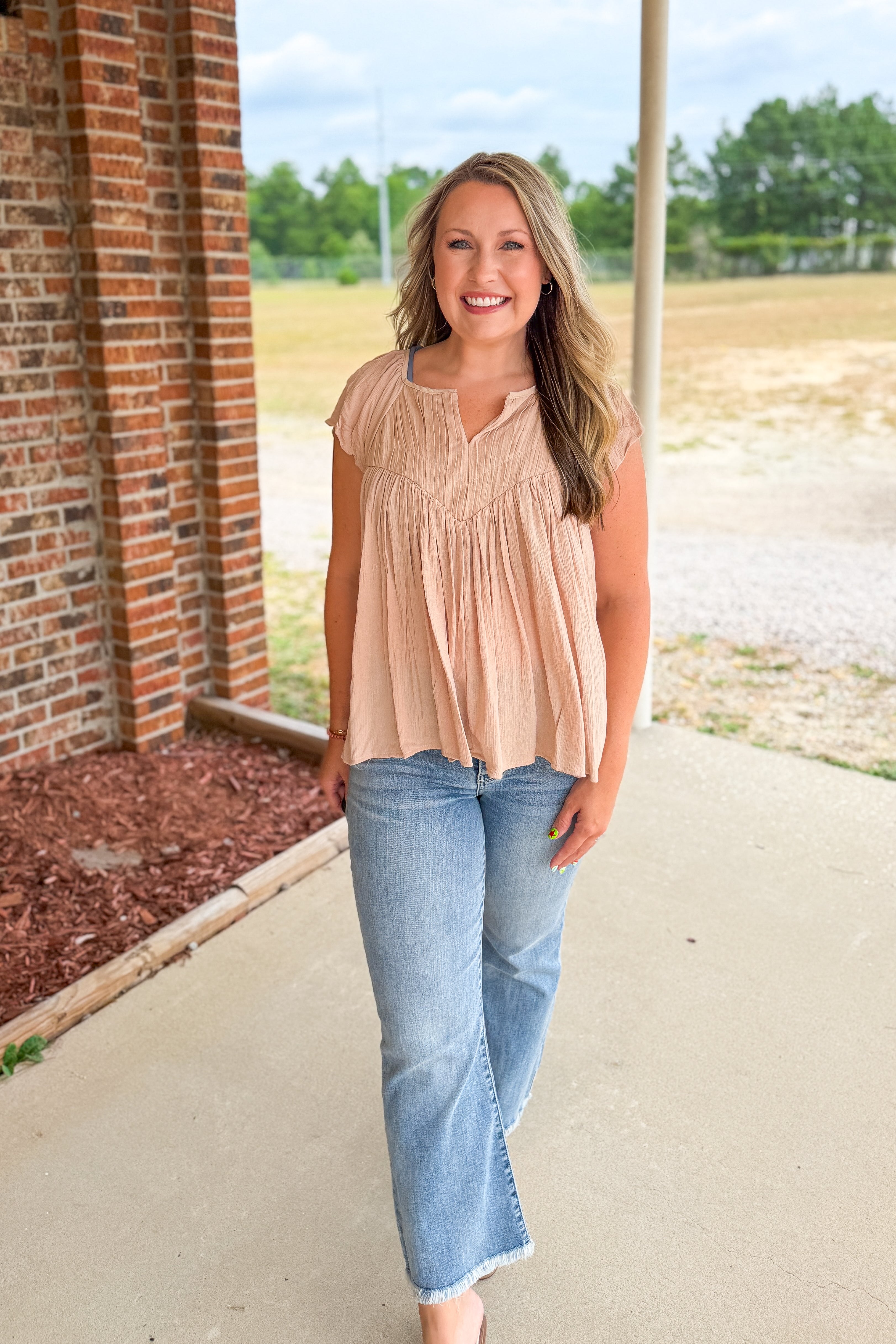 Golden Hour Flutter Sleeve Top