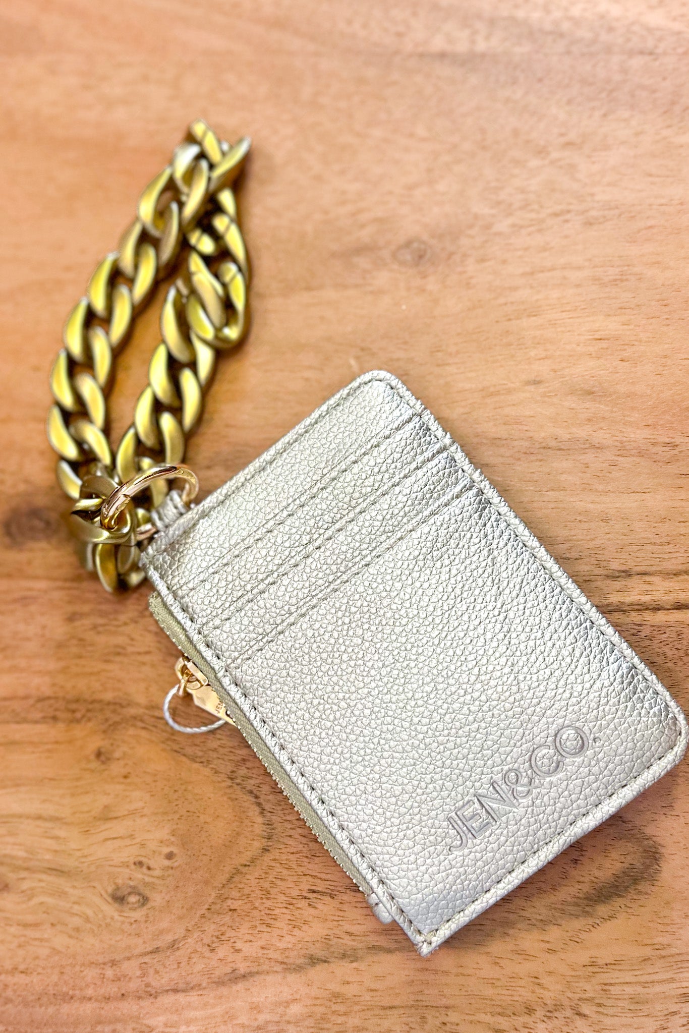 Rhodes Quilted Wallet w/ Chain Bangle, Gold