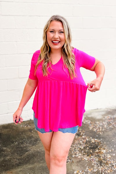 Got You Covered Babydoll Top, Pink
