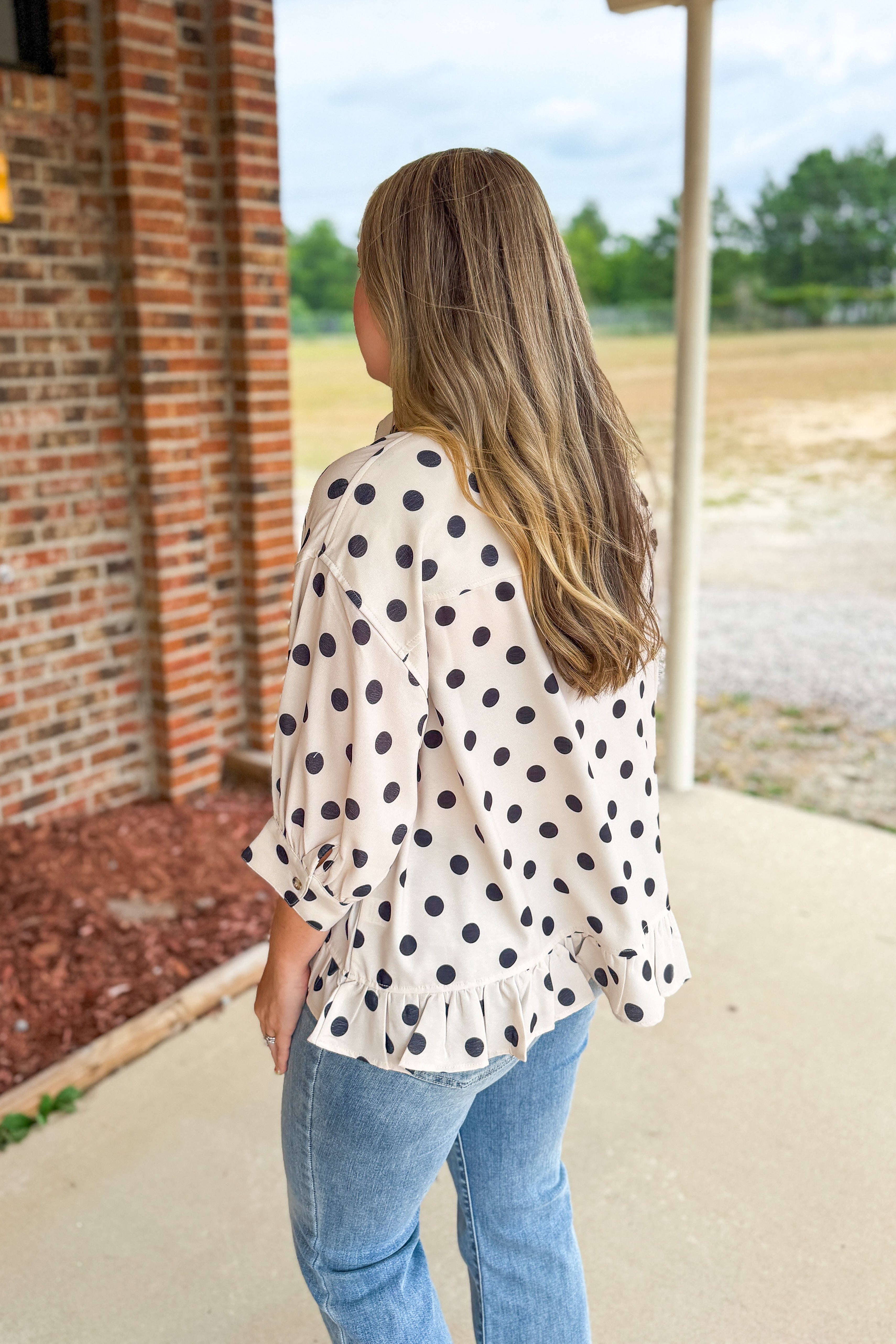 Sweet Spot Polka Dot Blouse Top
