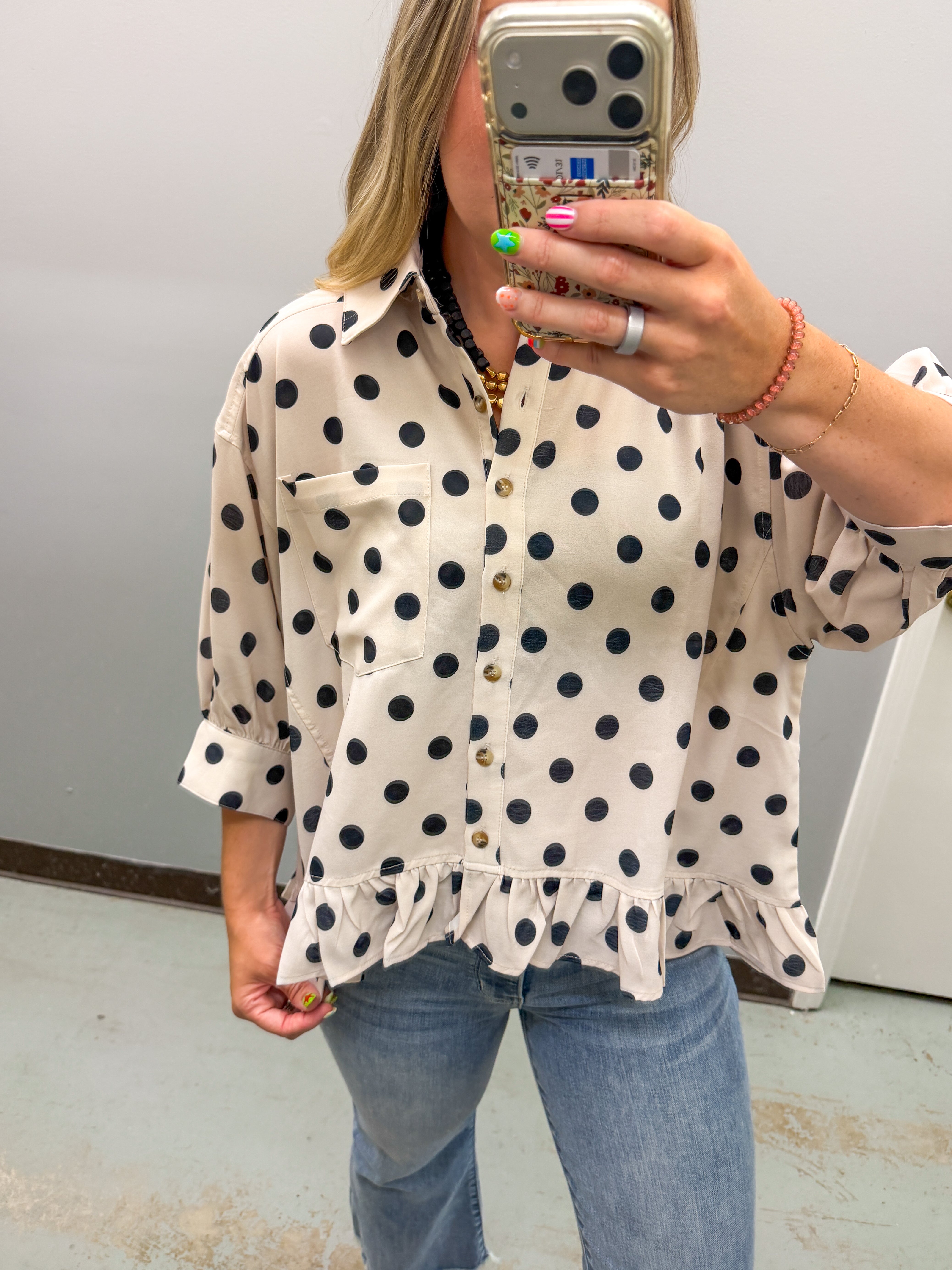 Sweet Spot Polka Dot Blouse Top