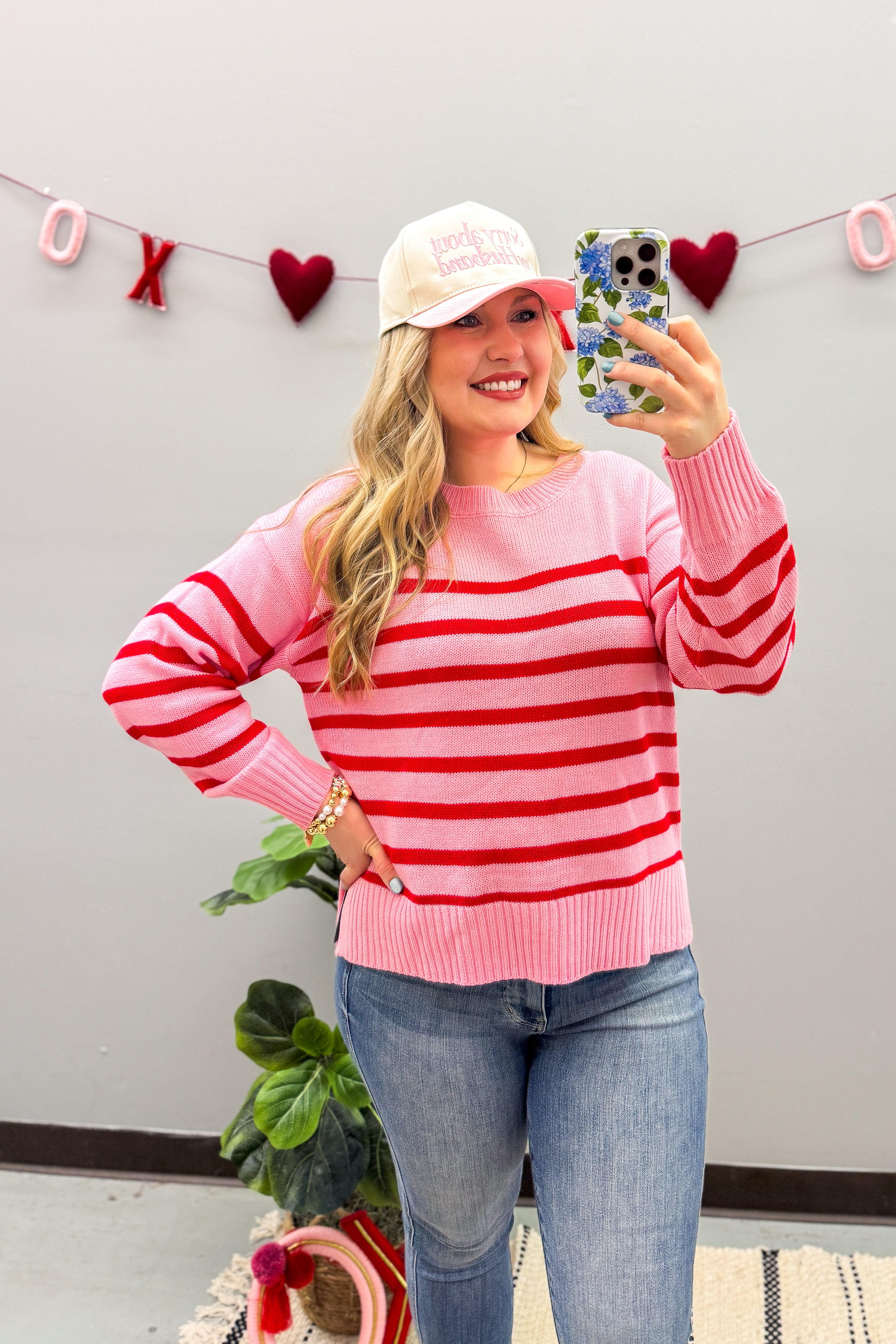 Pink and Red Stripe Sweater