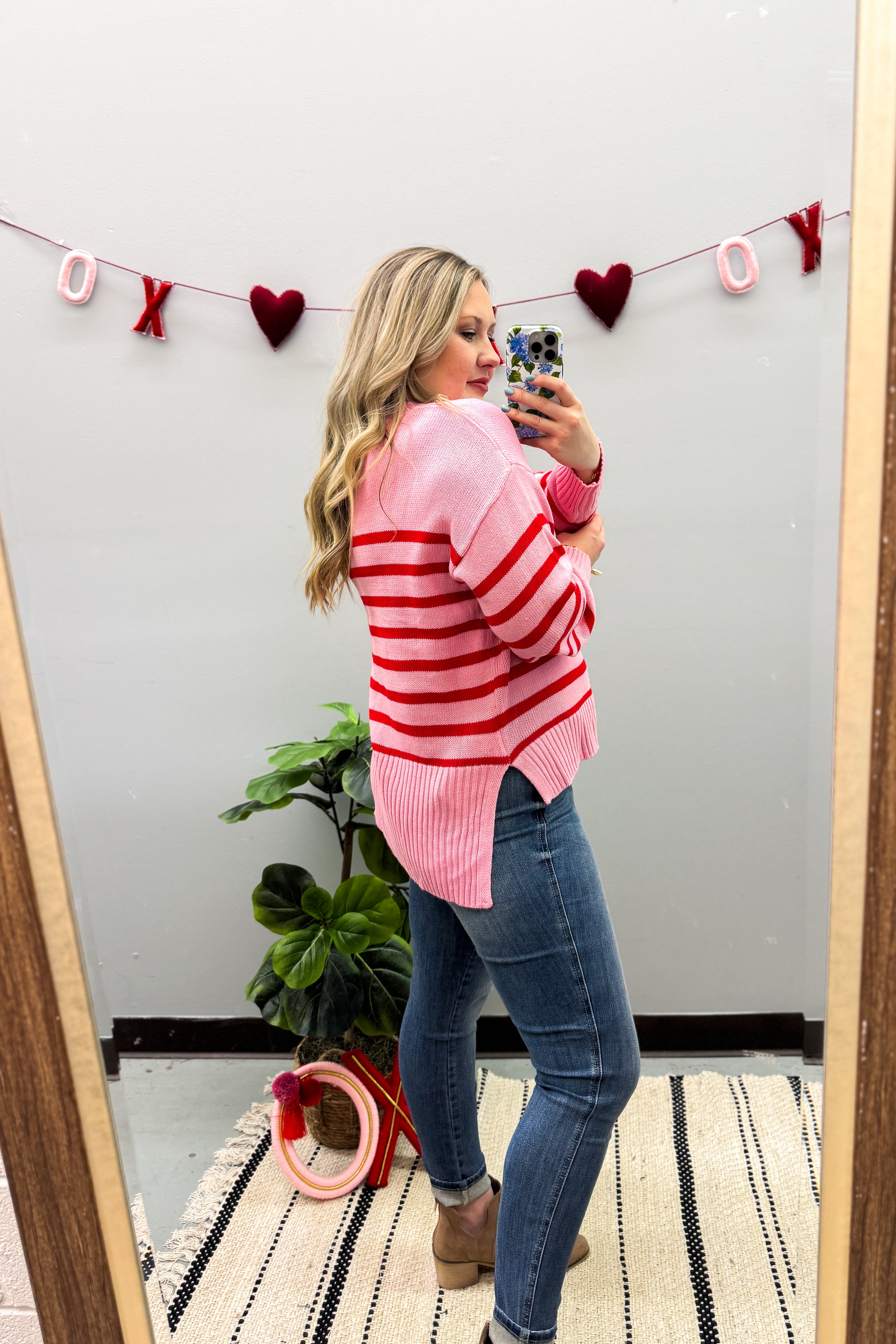 Pink and Red Stripe Sweater