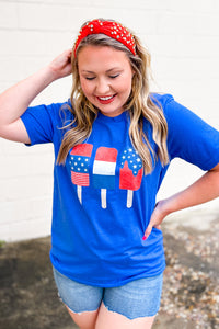 Patriotic Popsicles Graphic Tee, Royal Blue