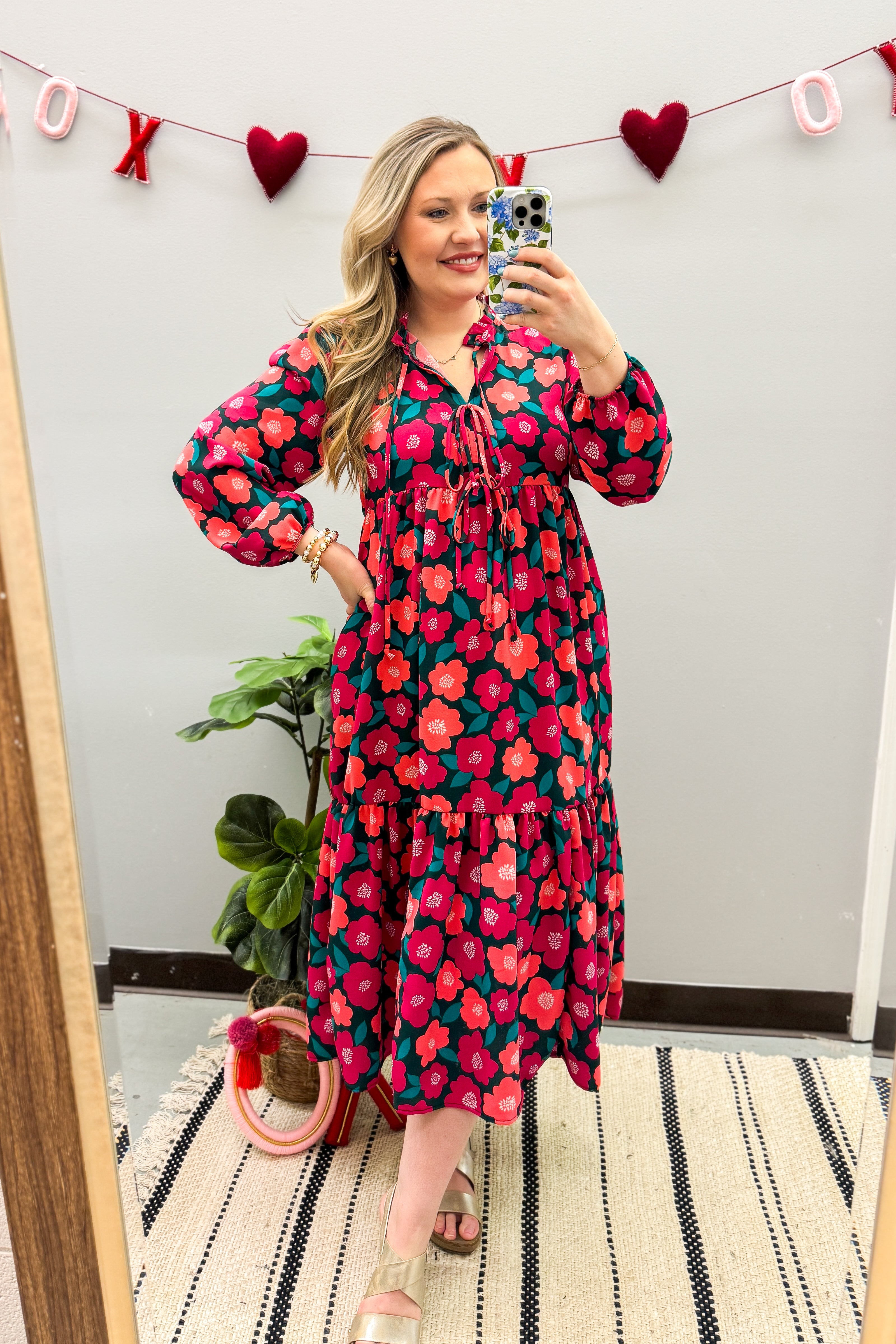 Whimsical Thoughts Floral Midi Dress