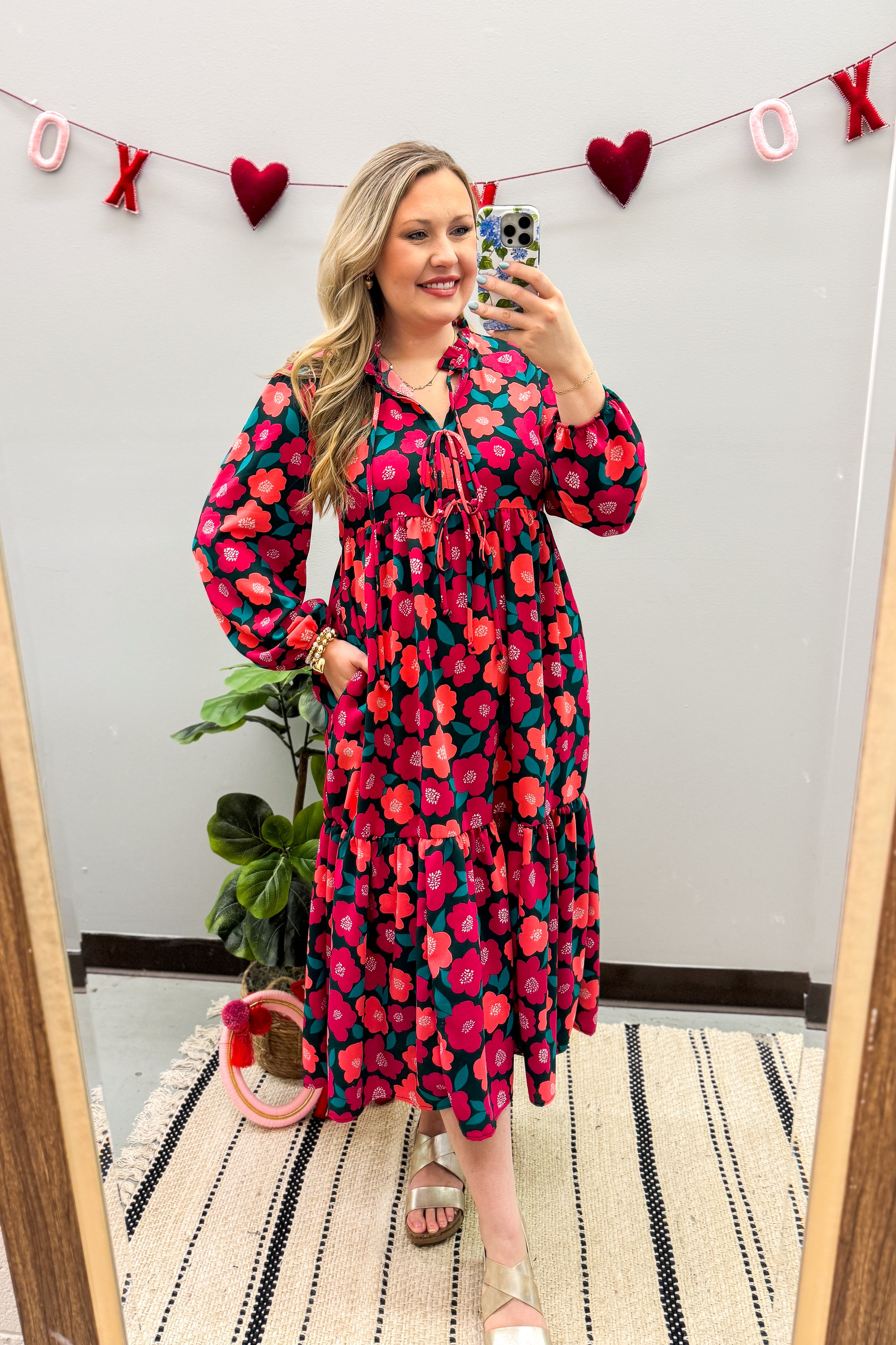 Whimsical Thoughts Floral Midi Dress