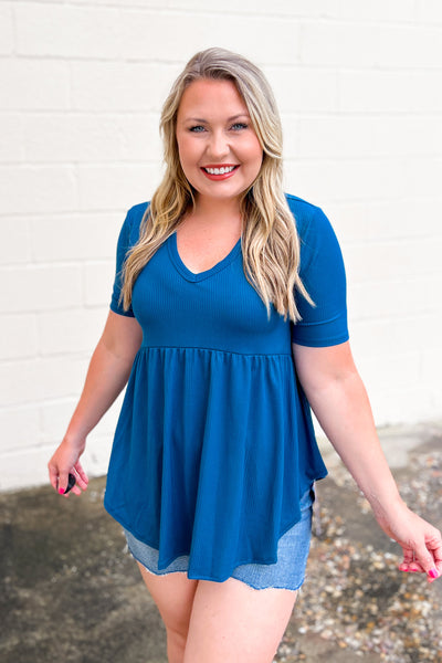 Got You Covered Babydoll Top, Teal