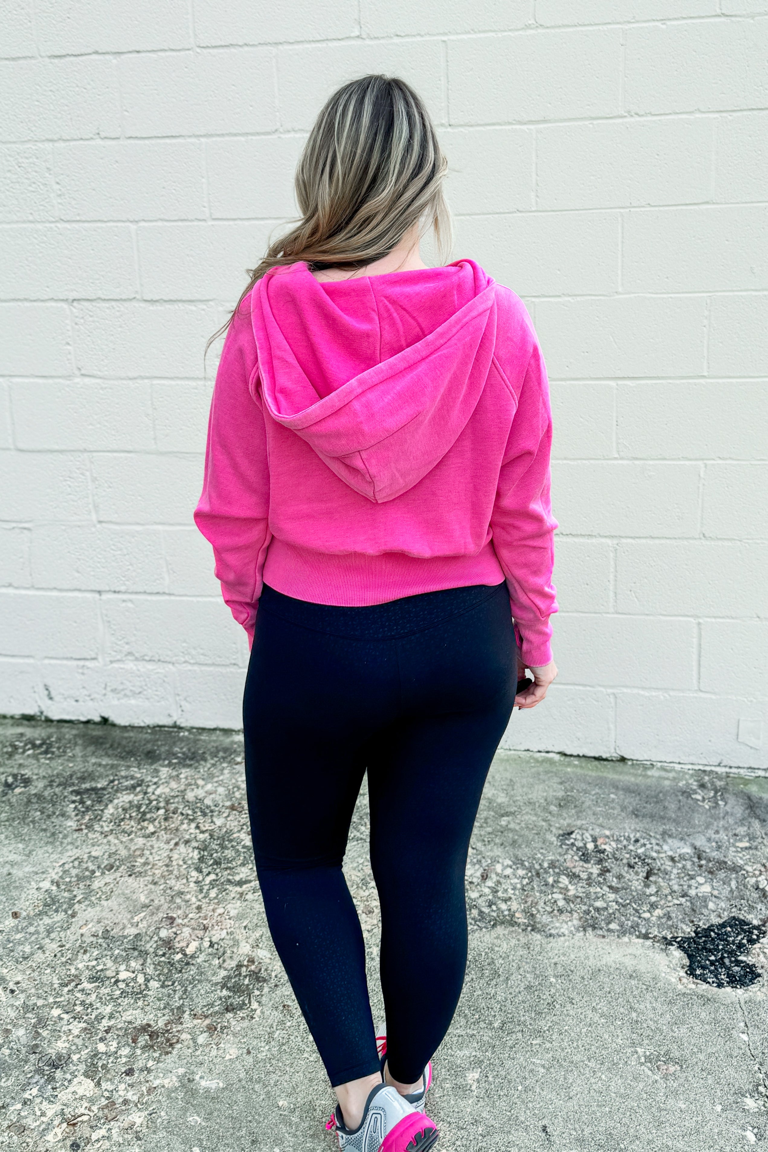 Weekend Feels Quarter-Zip Hoodie, Hot Pink