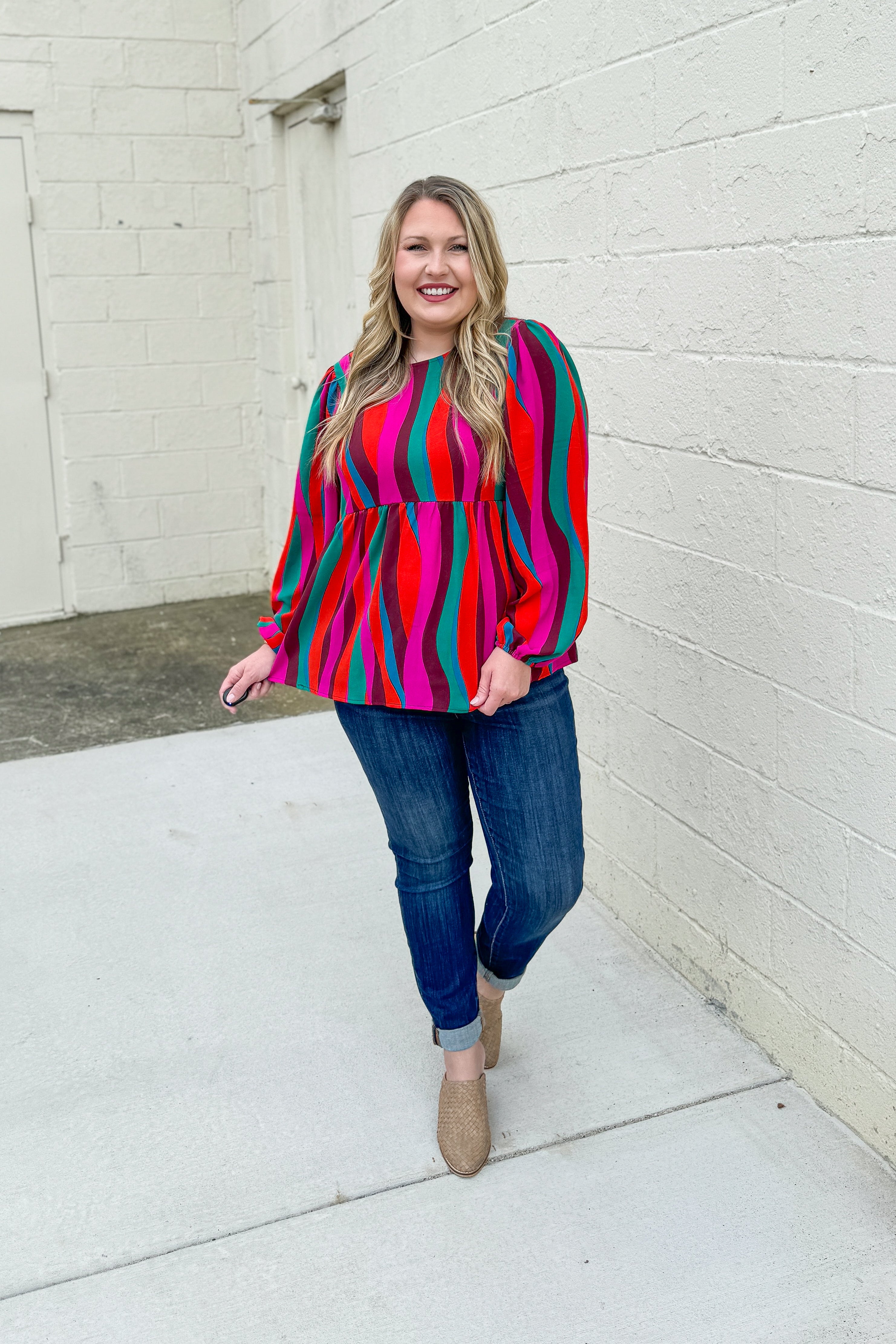 Waves Of Fall Peplum Top