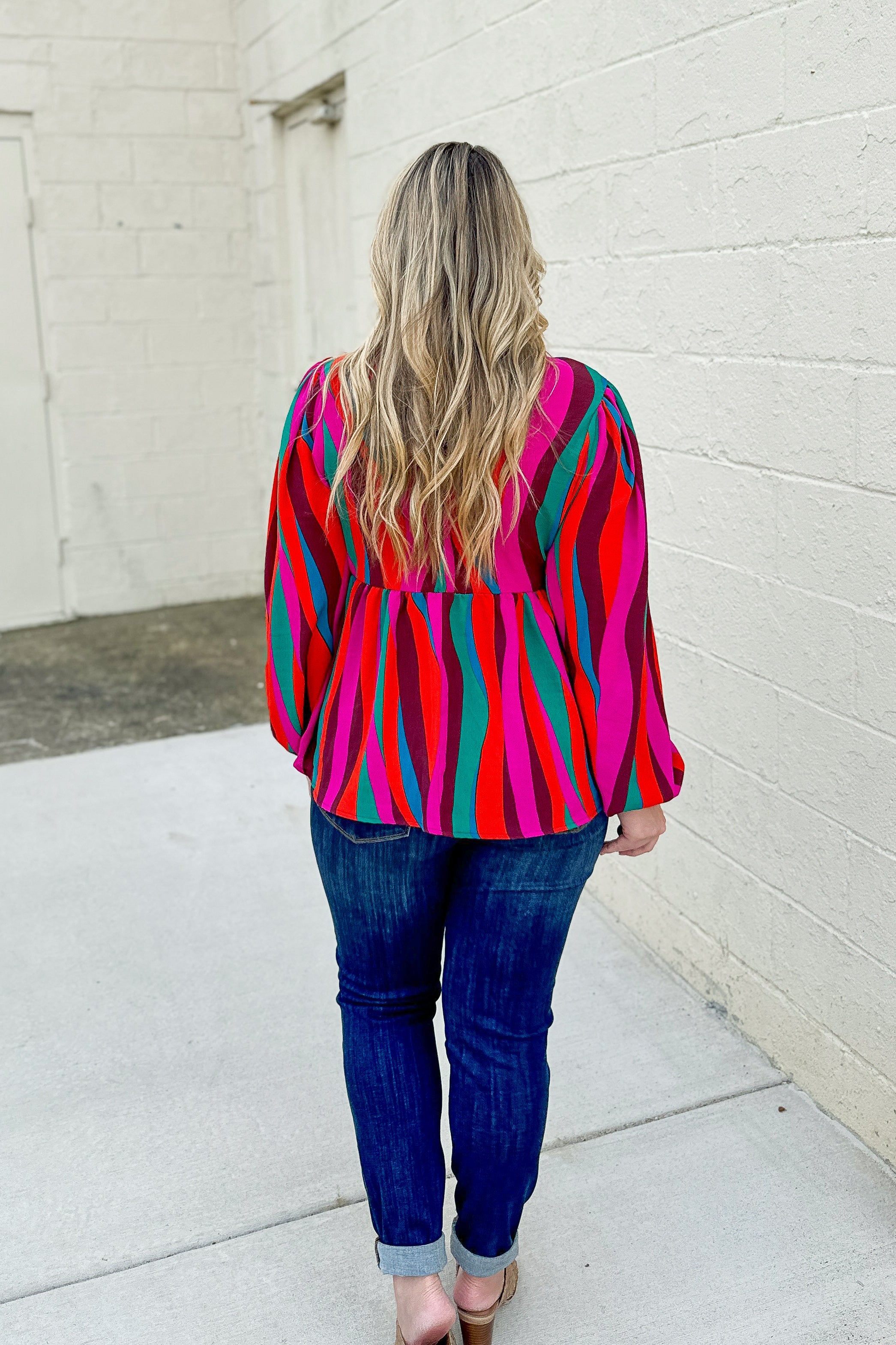 Waves Of Fall Peplum Top