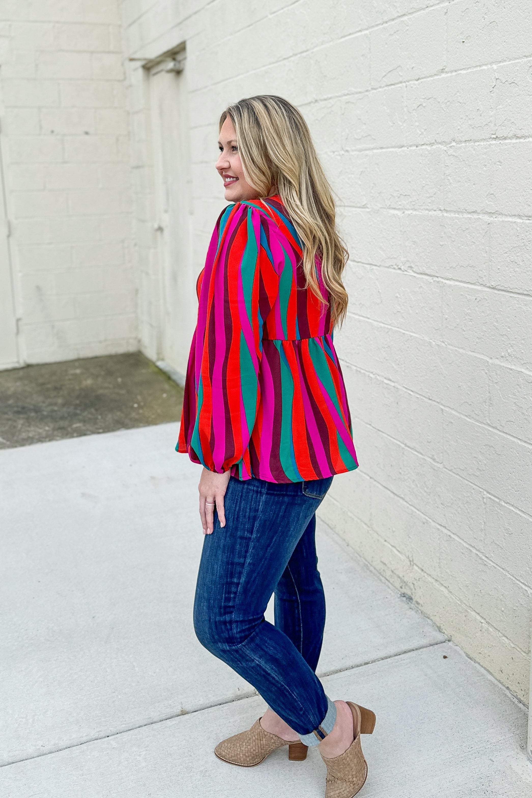 Waves Of Fall Peplum Top