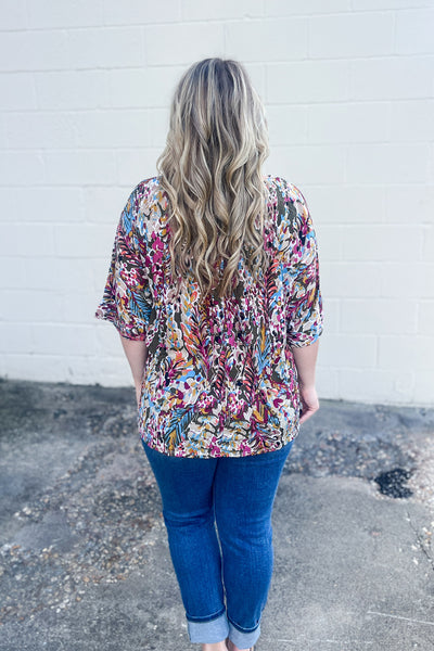 In Bloom Floral Top, Olive