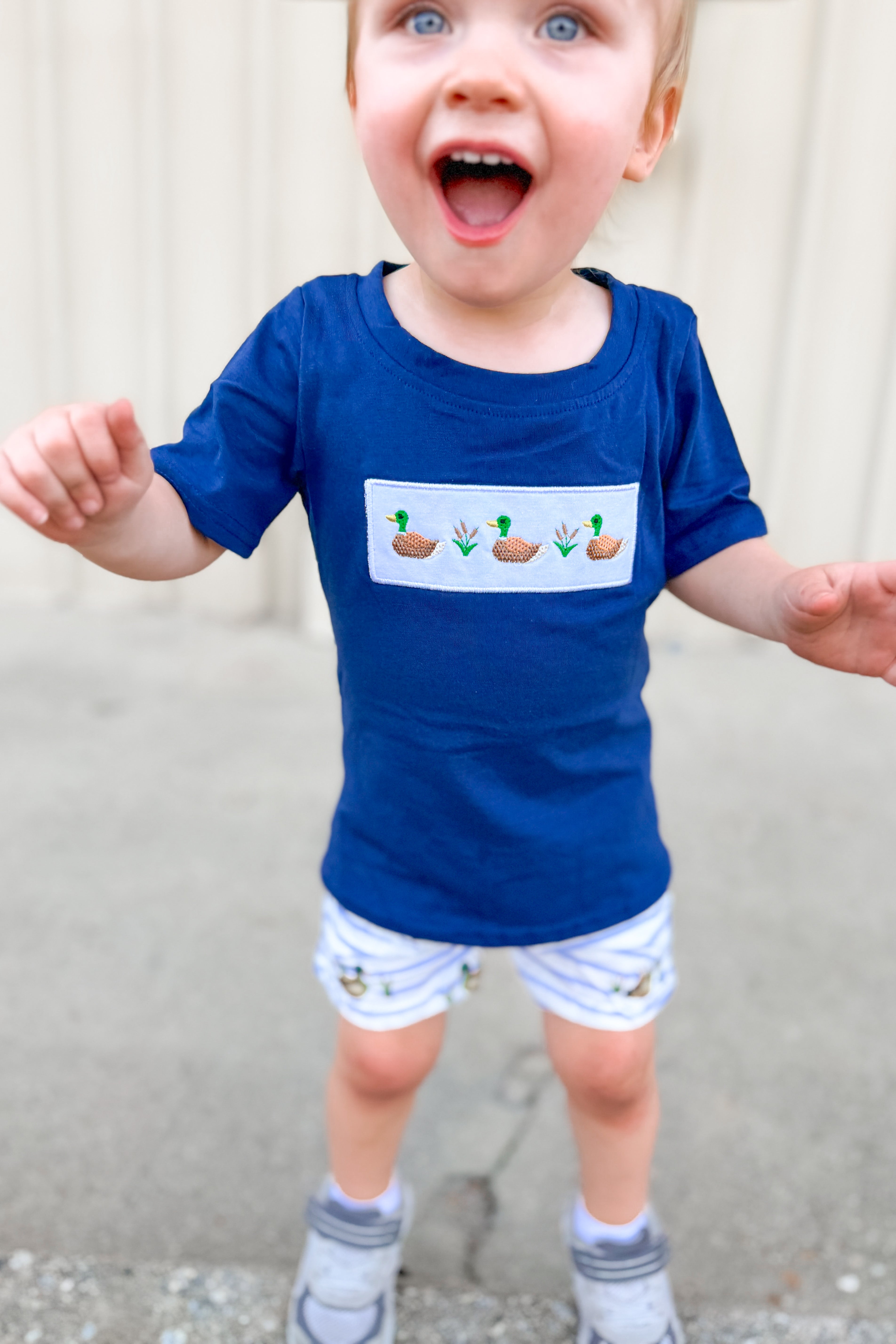 Baby/Toddler Duck Embroidered Set, Navy