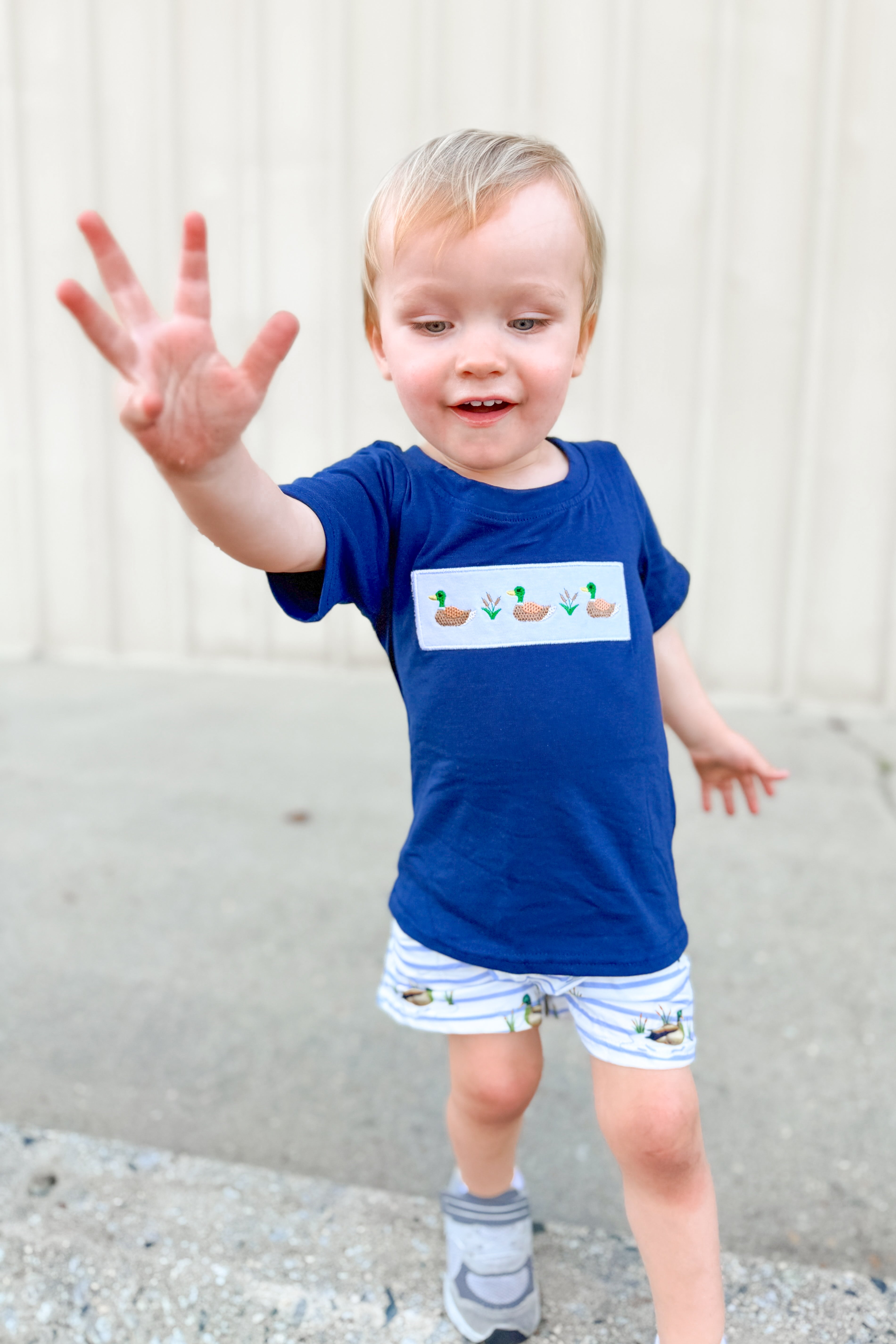 Baby/Toddler Duck Embroidered Set, Navy