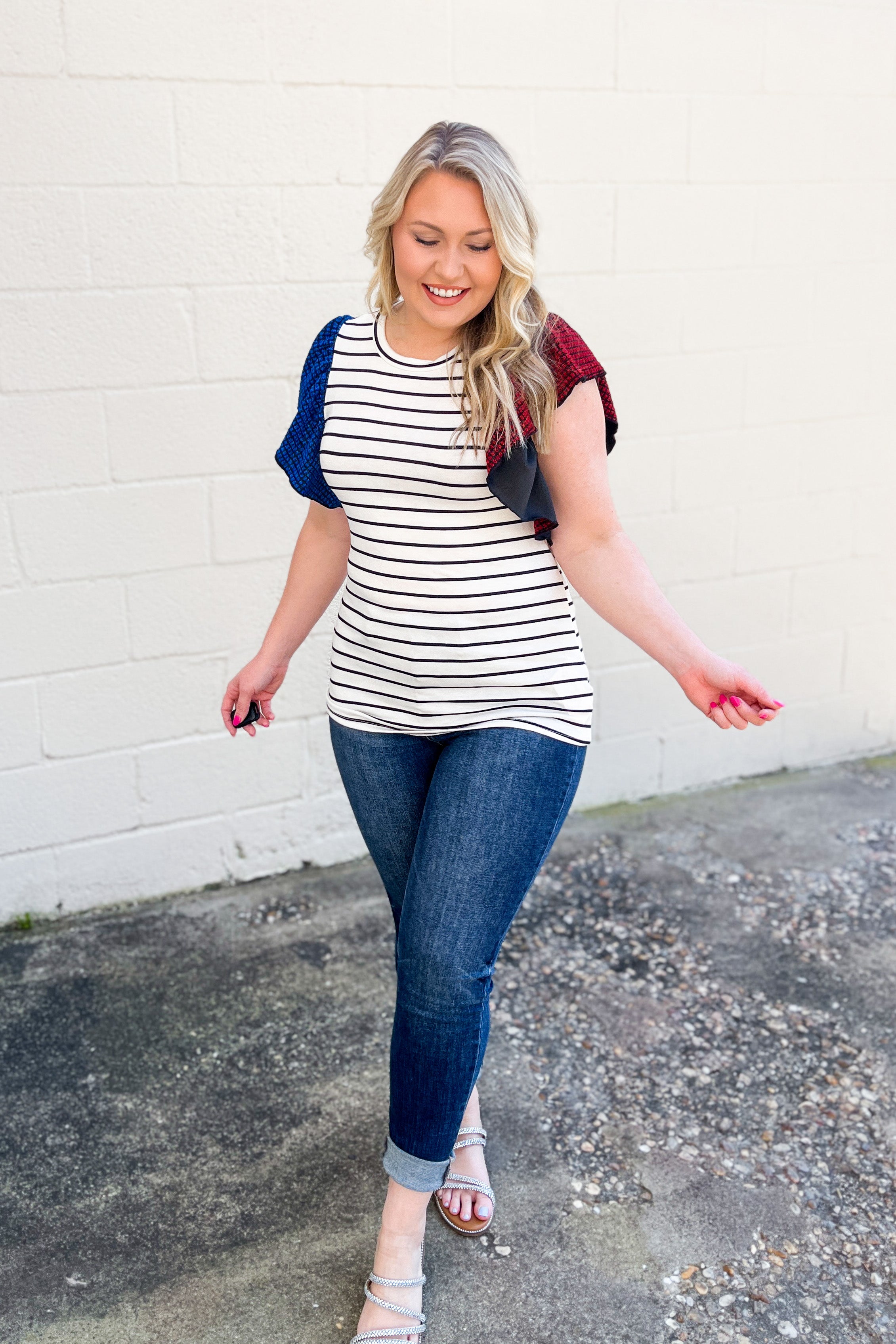 Celebrate Moments Stripe Top