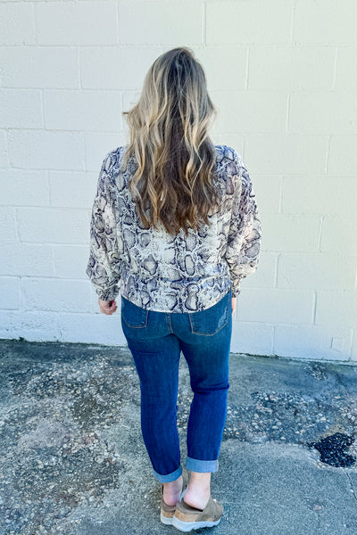 Watch Out Now Snake Print Top