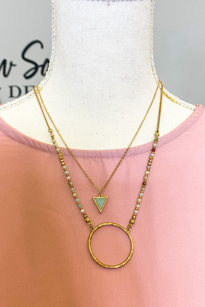 SALE | Layered Necklace with Teal stones