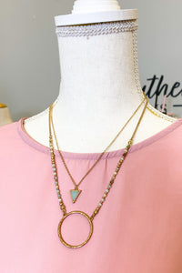 SALE | Layered Necklace with Teal stones
