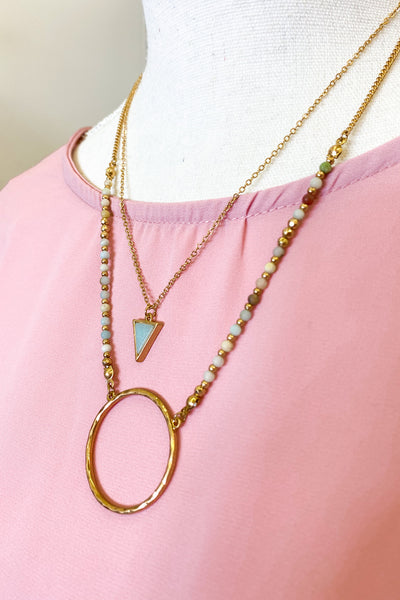 SALE | Layered Necklace with Teal stones