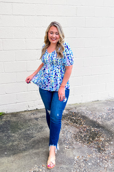 Ready For You Floral Smocked Babydoll Top