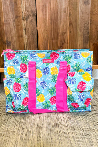 Tropical Pineapple Pocket Tote Bag